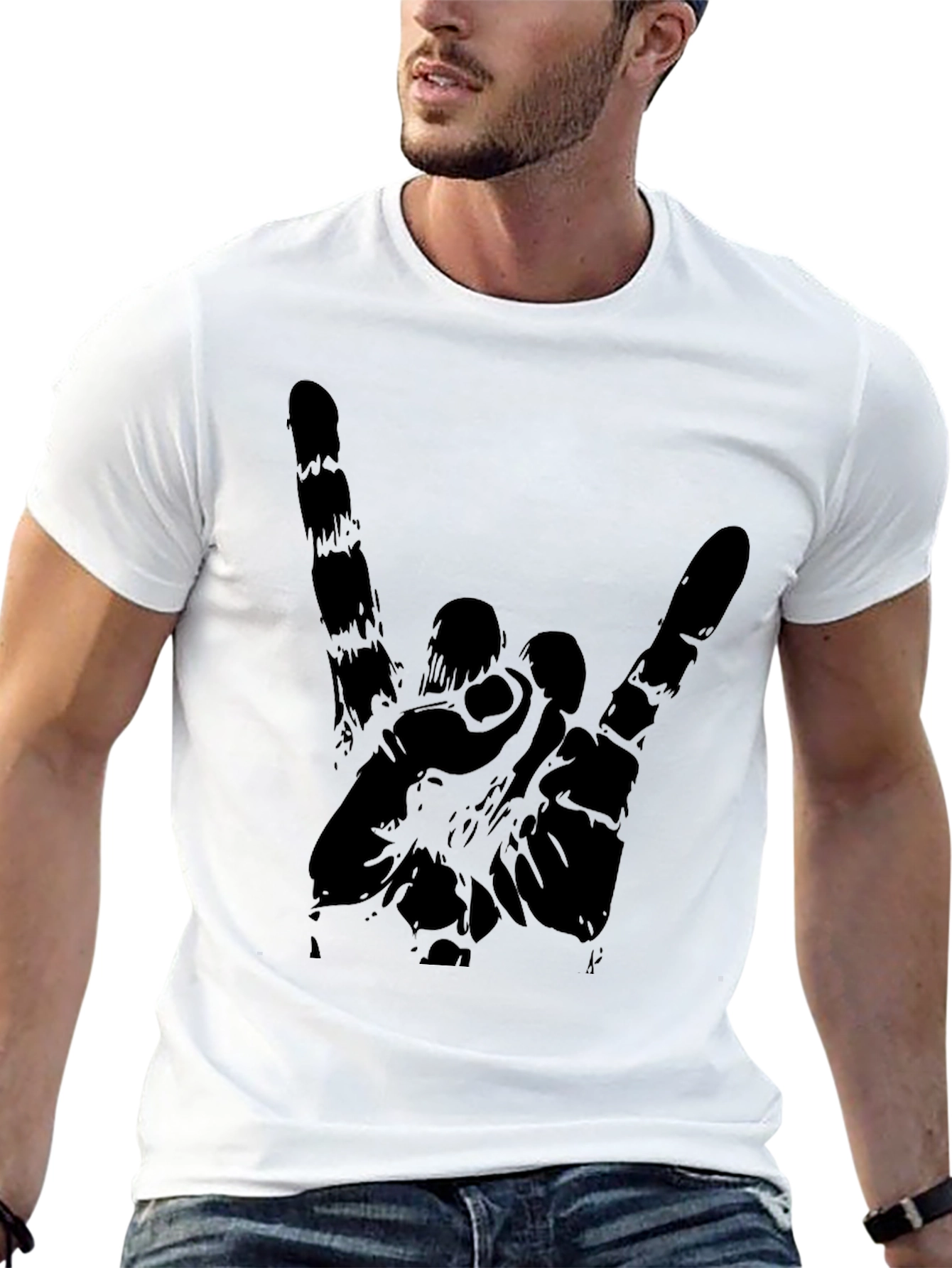 Rock On Graphic Black T-Shirt