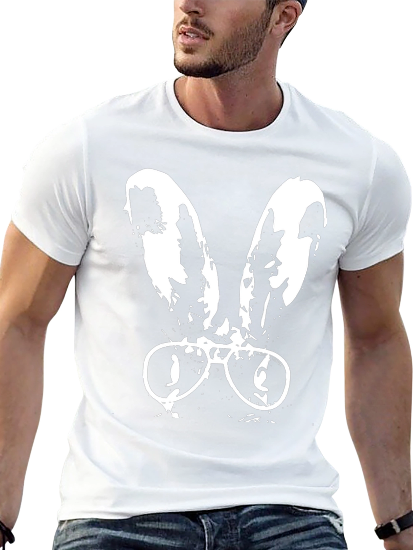 Cool Bunny Glasses Graphic Tee