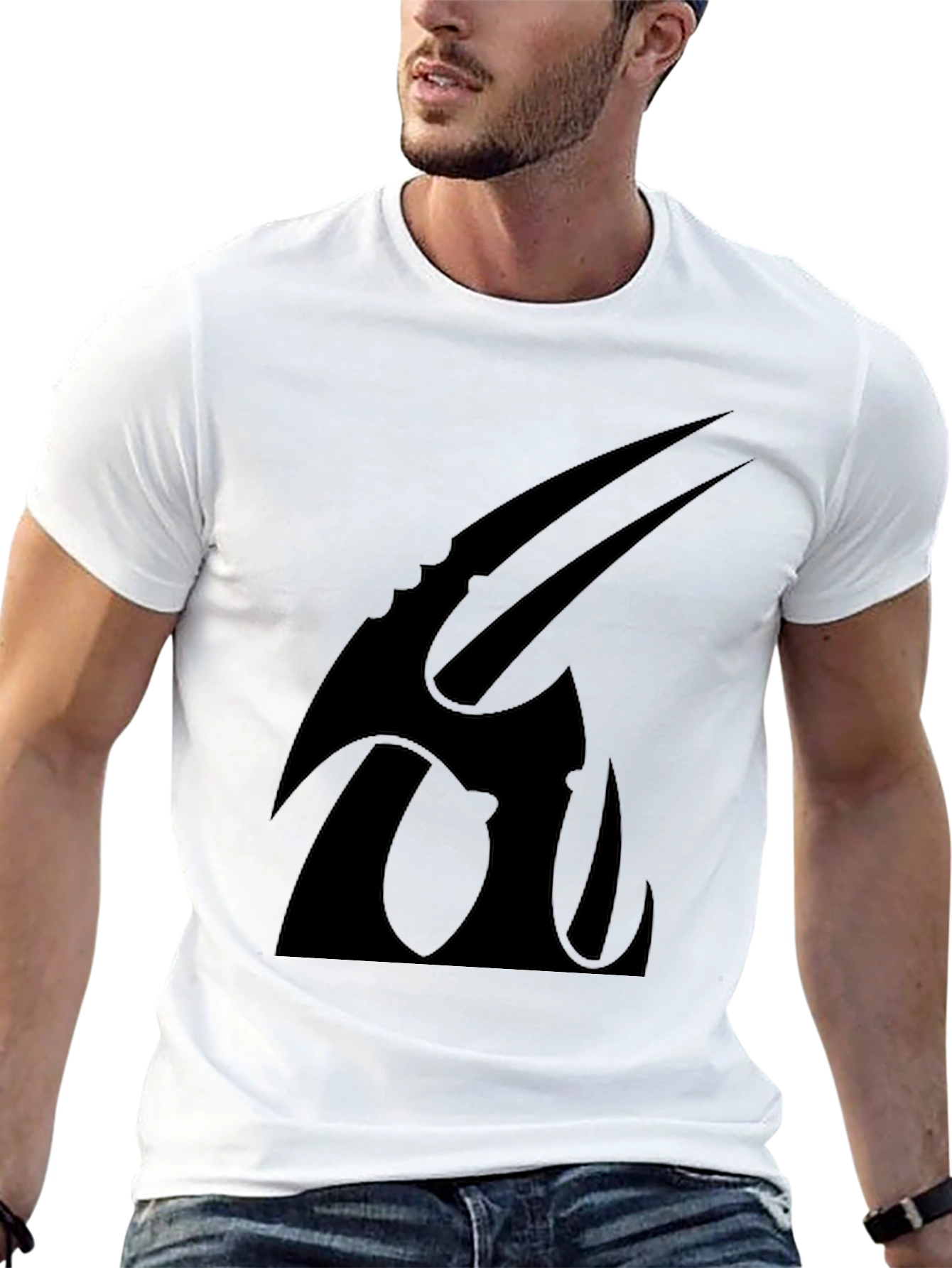 Mens Black Graphic Tee - Abstract Design