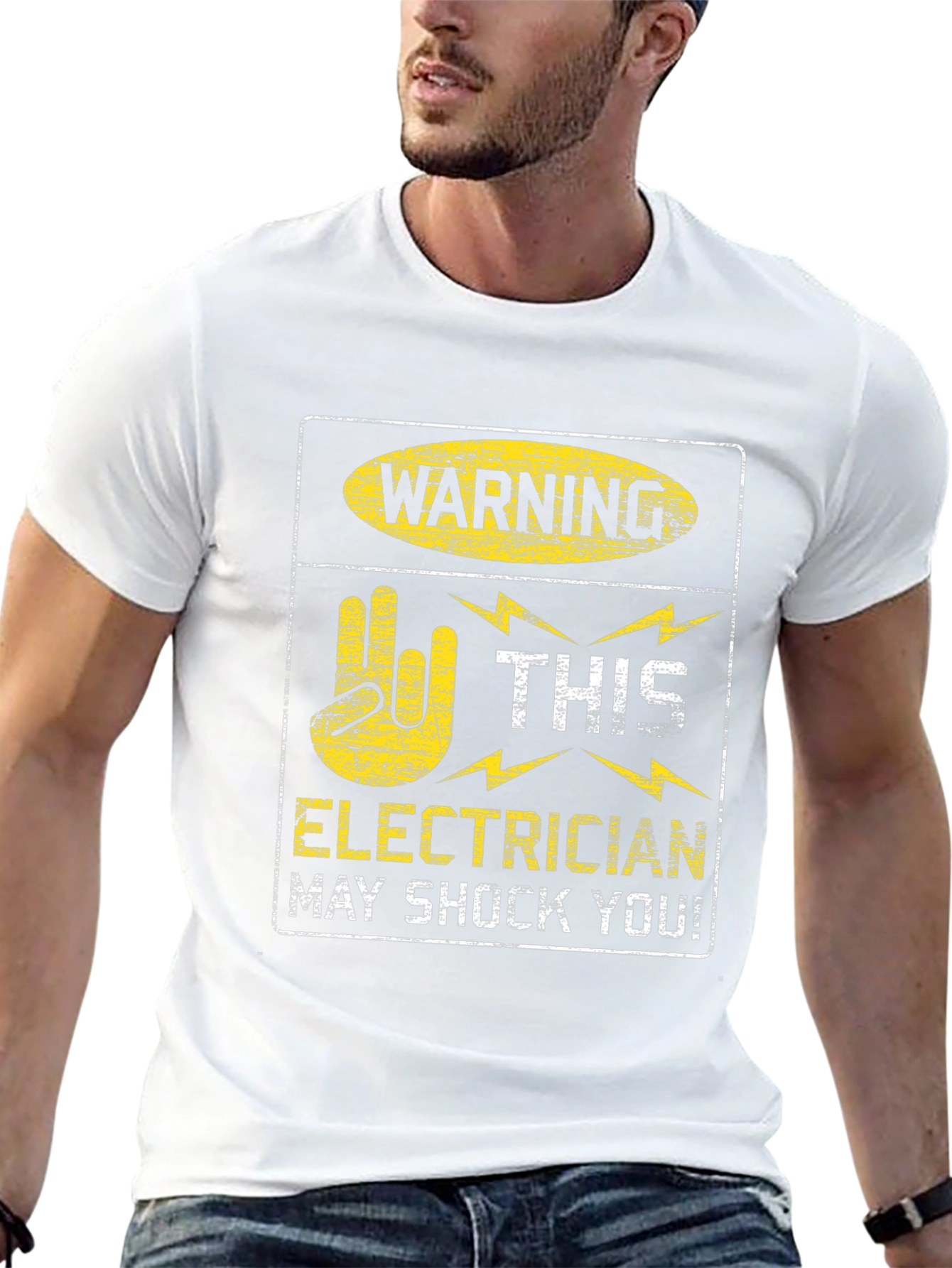 Warning Electrician May Shock You Black T-Shirt