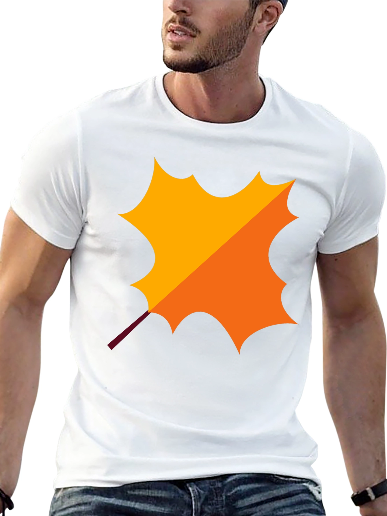 Autumn Leaf Graphic Black T-Shirt