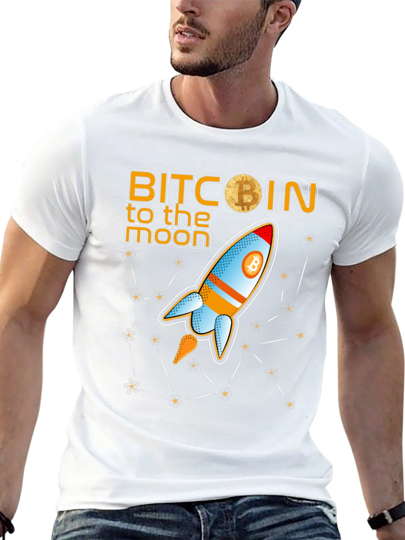 Bitcoin to the Moon Graphic T-Shirt