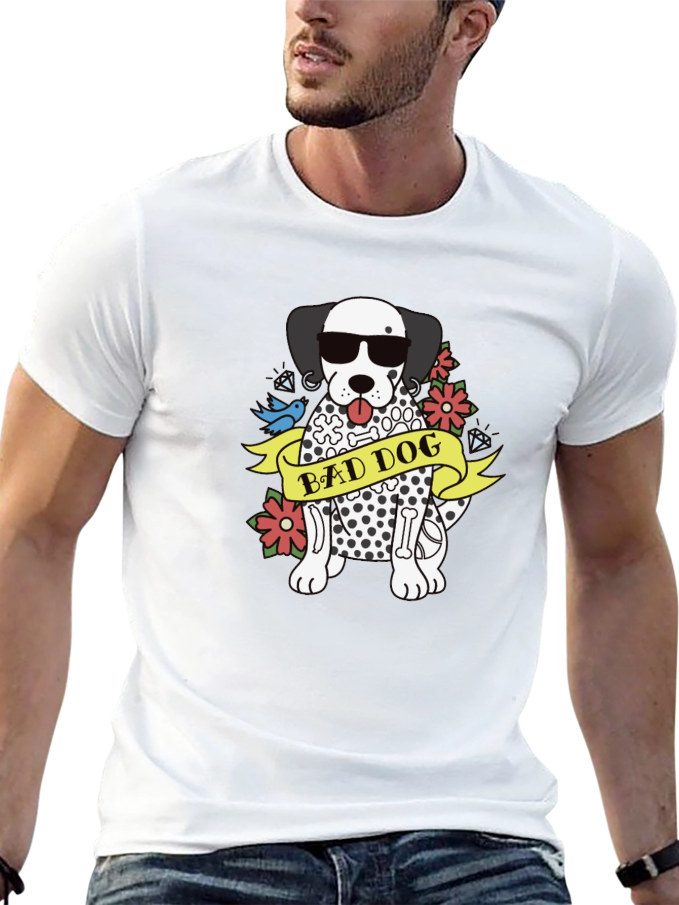 Bad Dog Dalmatian Graphic Tee - Cool Casual Style