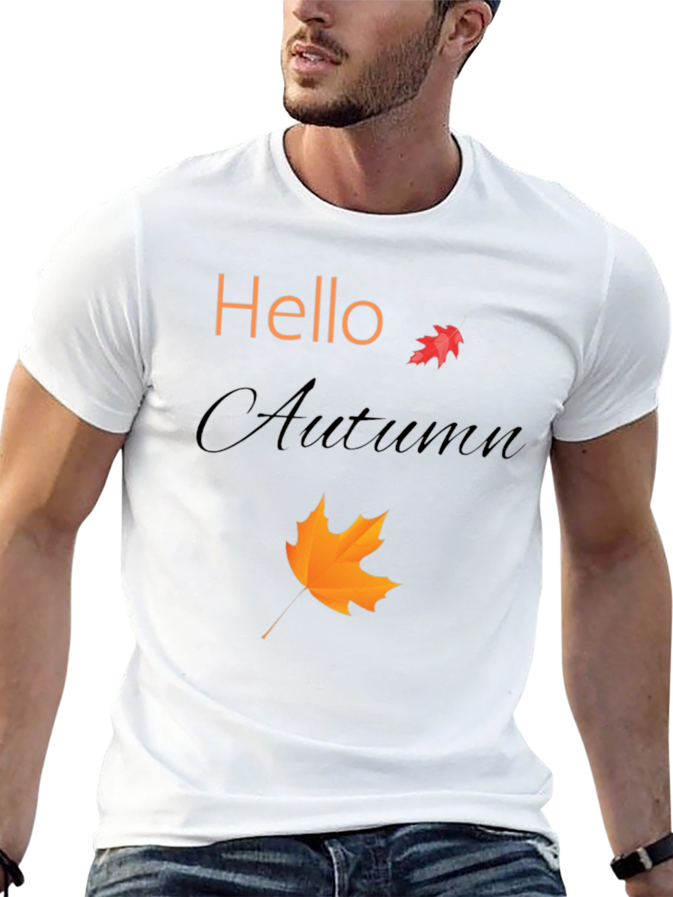 Hello Autumn Black Graphic Tee