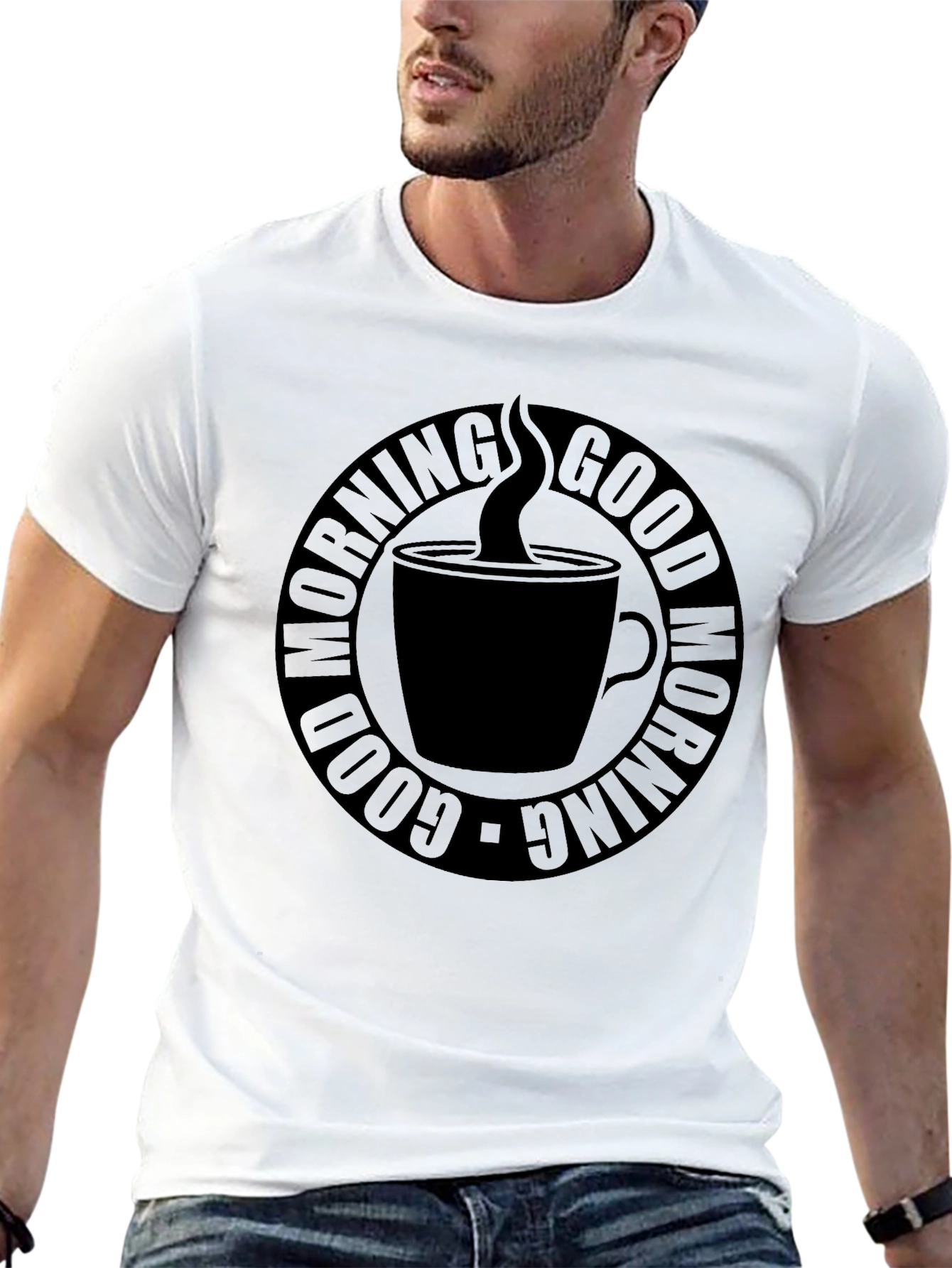 Good Morning Coffee T-Shirt - Black Graphic Tee