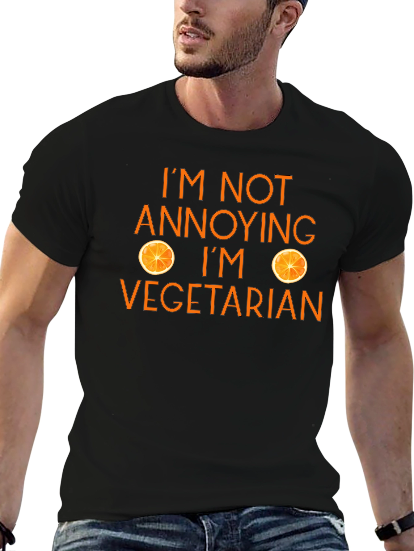 Vegetarian Orange Graphic T-Shirt