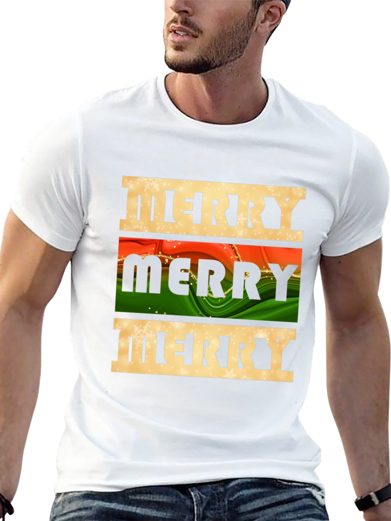 Festive Merry Graphic Tee - Holiday Season Style
