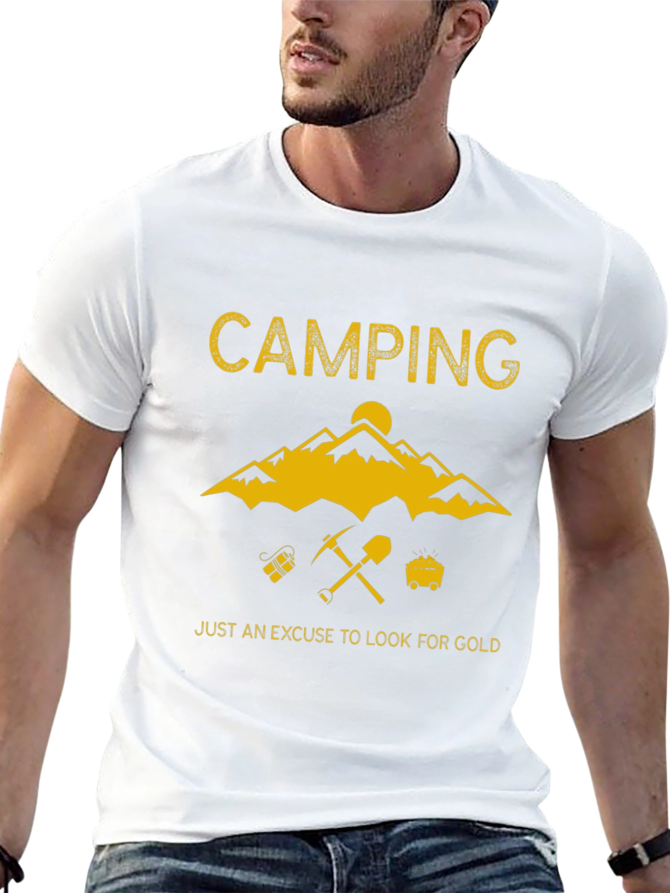 Camping Gold Prospecting T-Shirt - Adventure Awaits!