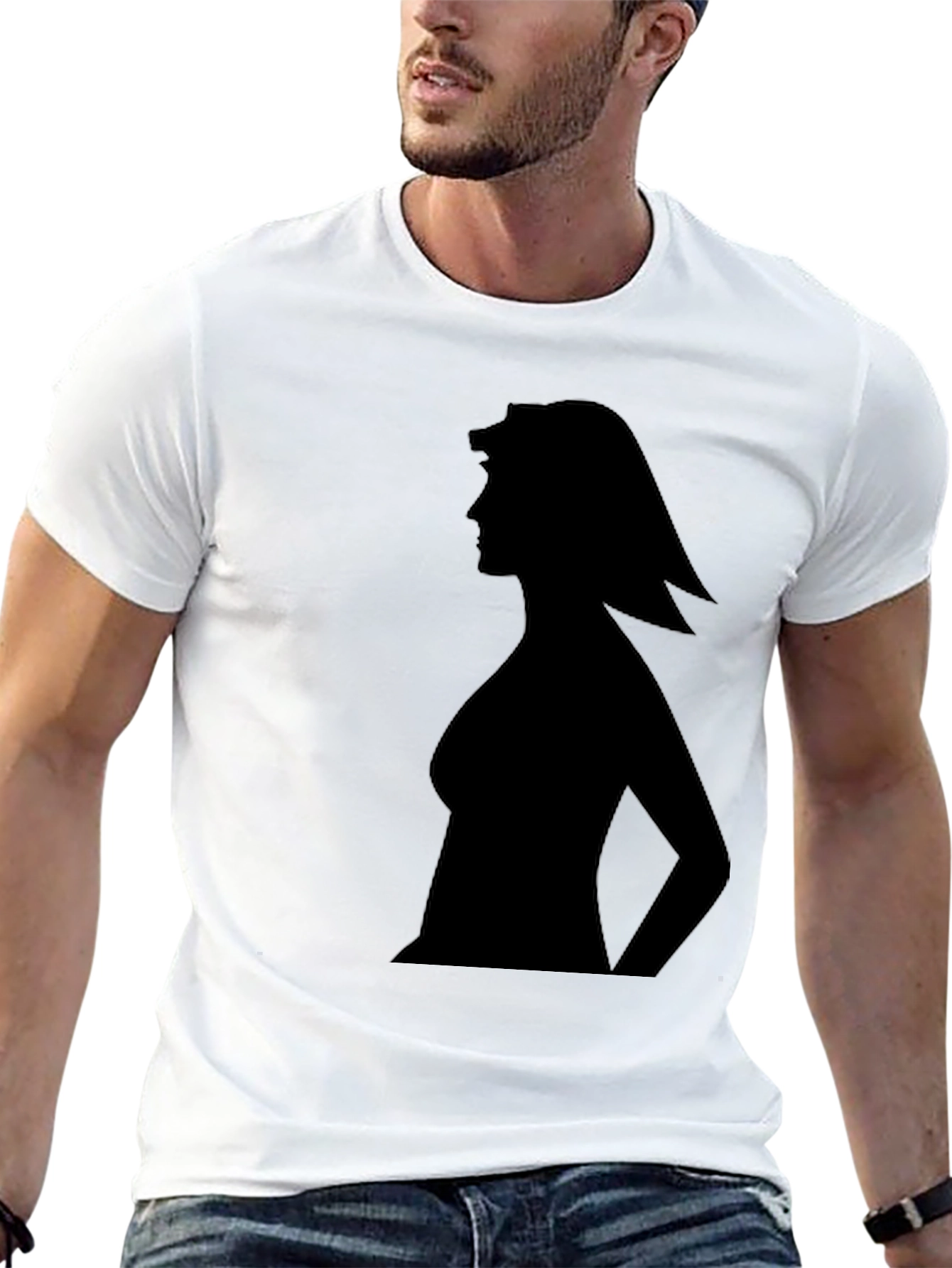 Silhouette Graphic T-Shirt - Black Cotton Tee
