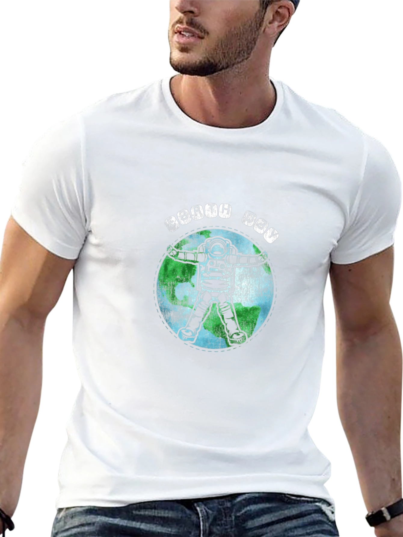 Earth Day Astronaut Graphic Tee - Black Unisex Shirt