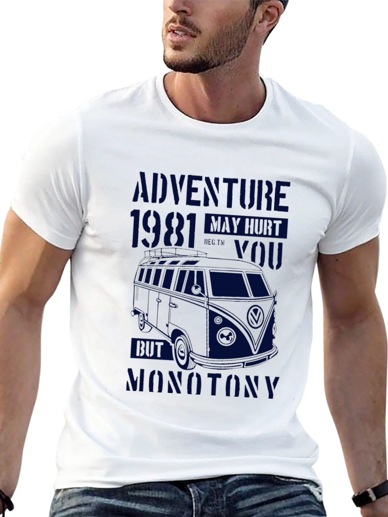 Adventure Awaits T-Shirt: 1981 VW Bus Design