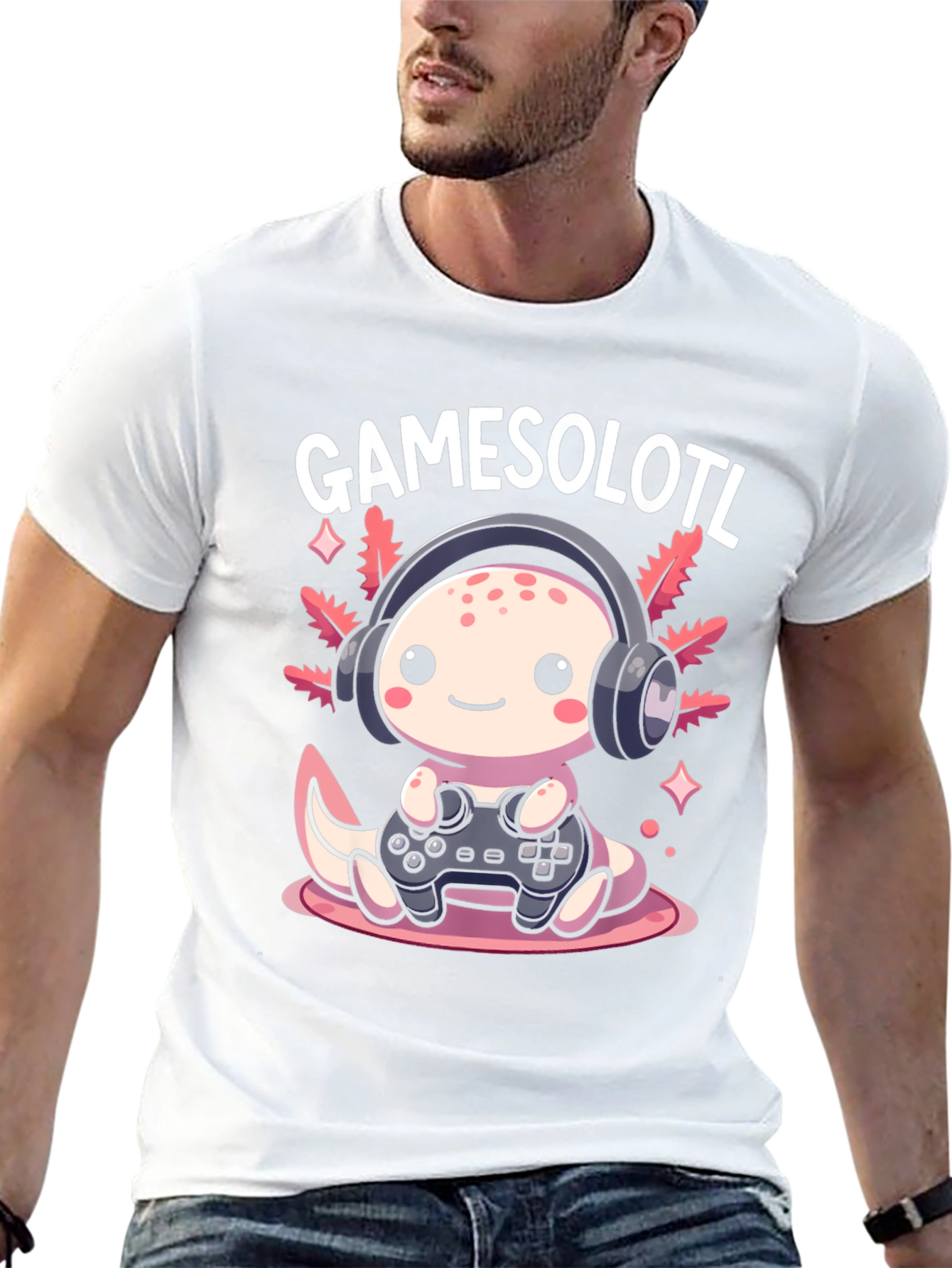 Gamesolotl Graphic Tee - Gamer Axolotl T-Shirt