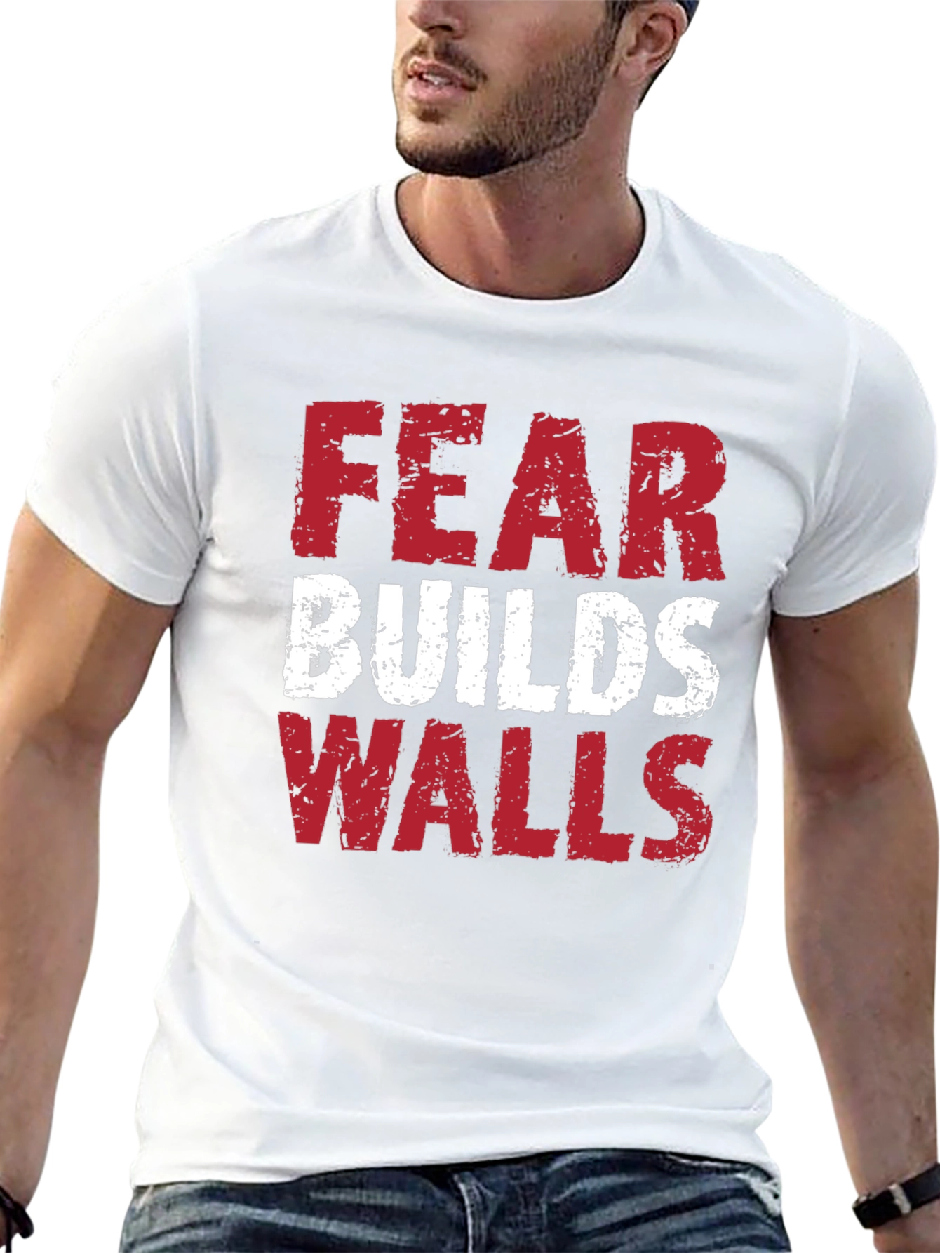 Fear Builds Walls Graphic Tee - Black