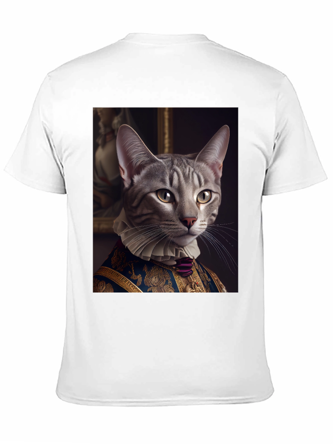 Regal Cat Portrait T-Shirt - Aristocratic Feline Tee