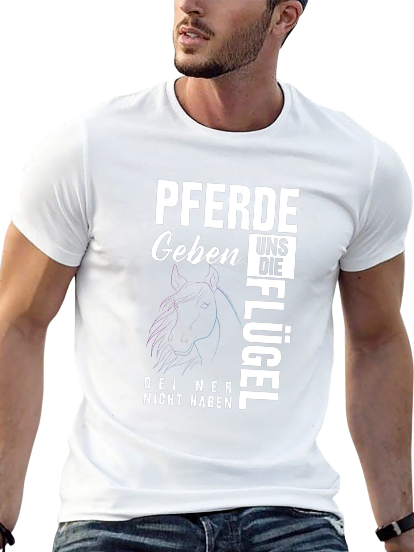 PFERDE Horse Design Black T-Shirt