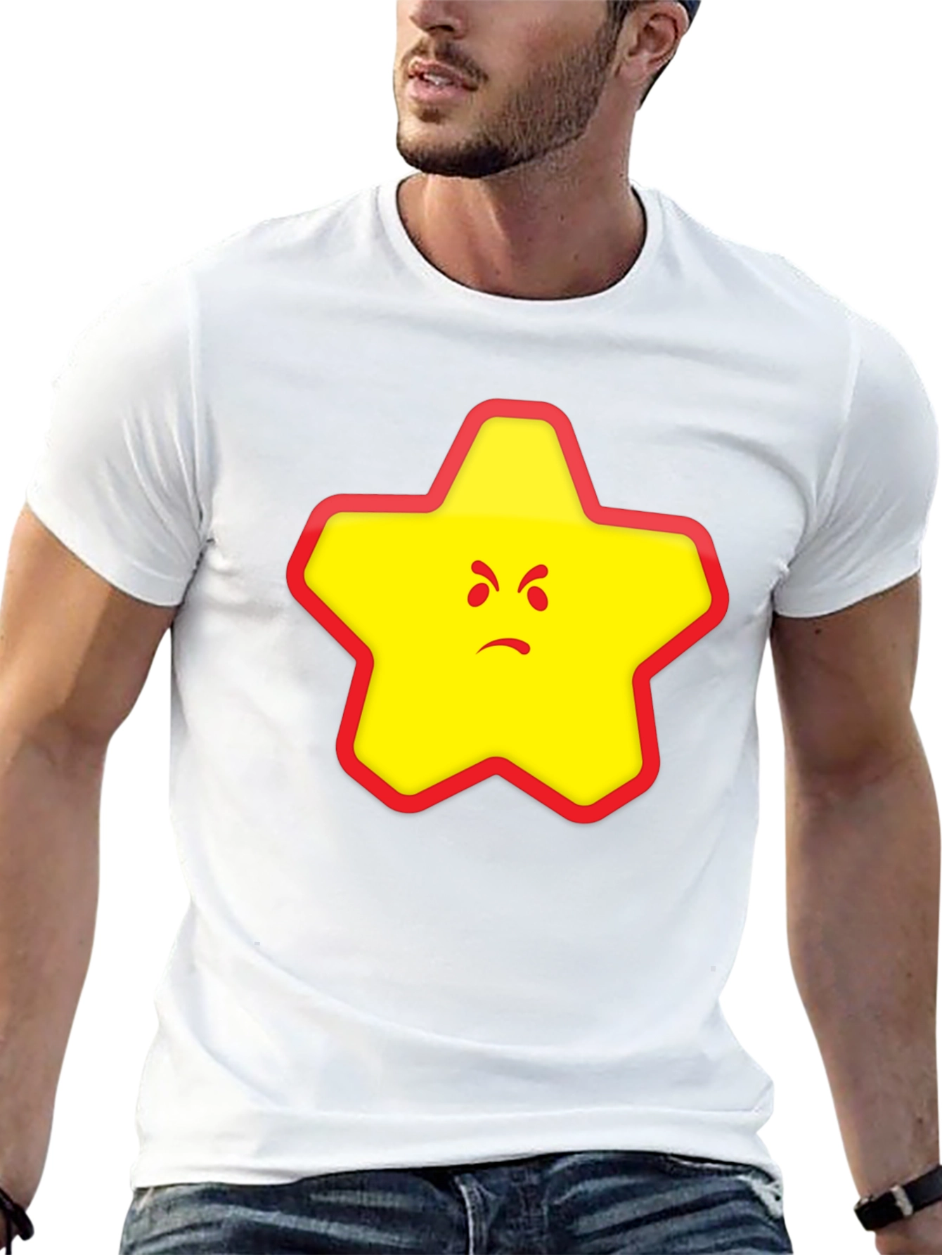 Angry Star Graphic Tee - Black Cotton Blend T-Shirt