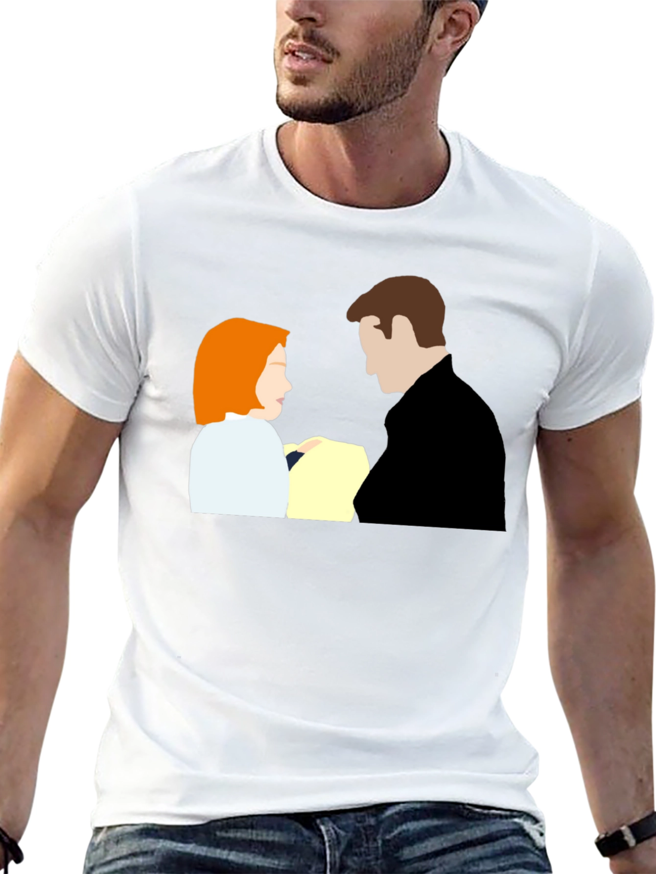 X-Files Mulder and Scully Black T-Shirt