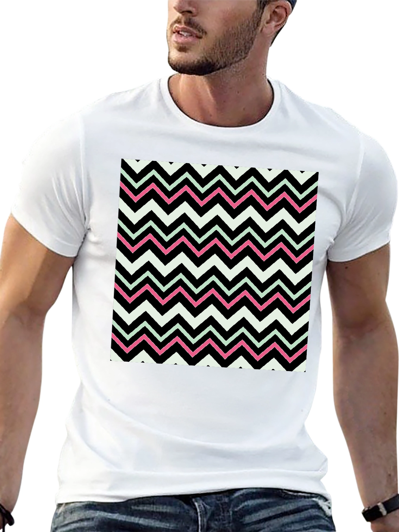 Zigzag Pattern T-Shirt - Modern Graphic Tee