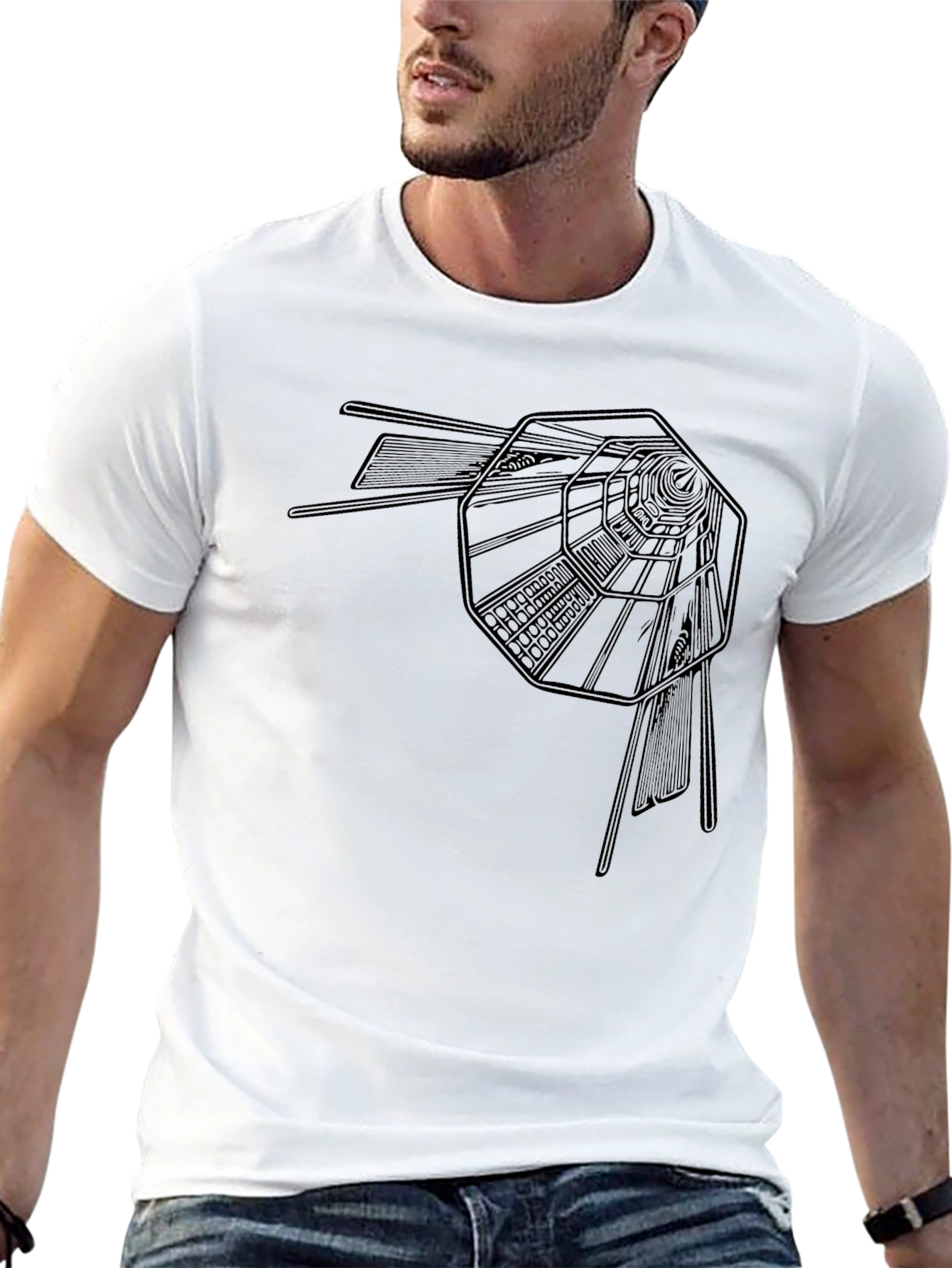 Retro Sci-Fi Tunnel Black Graphic Tee