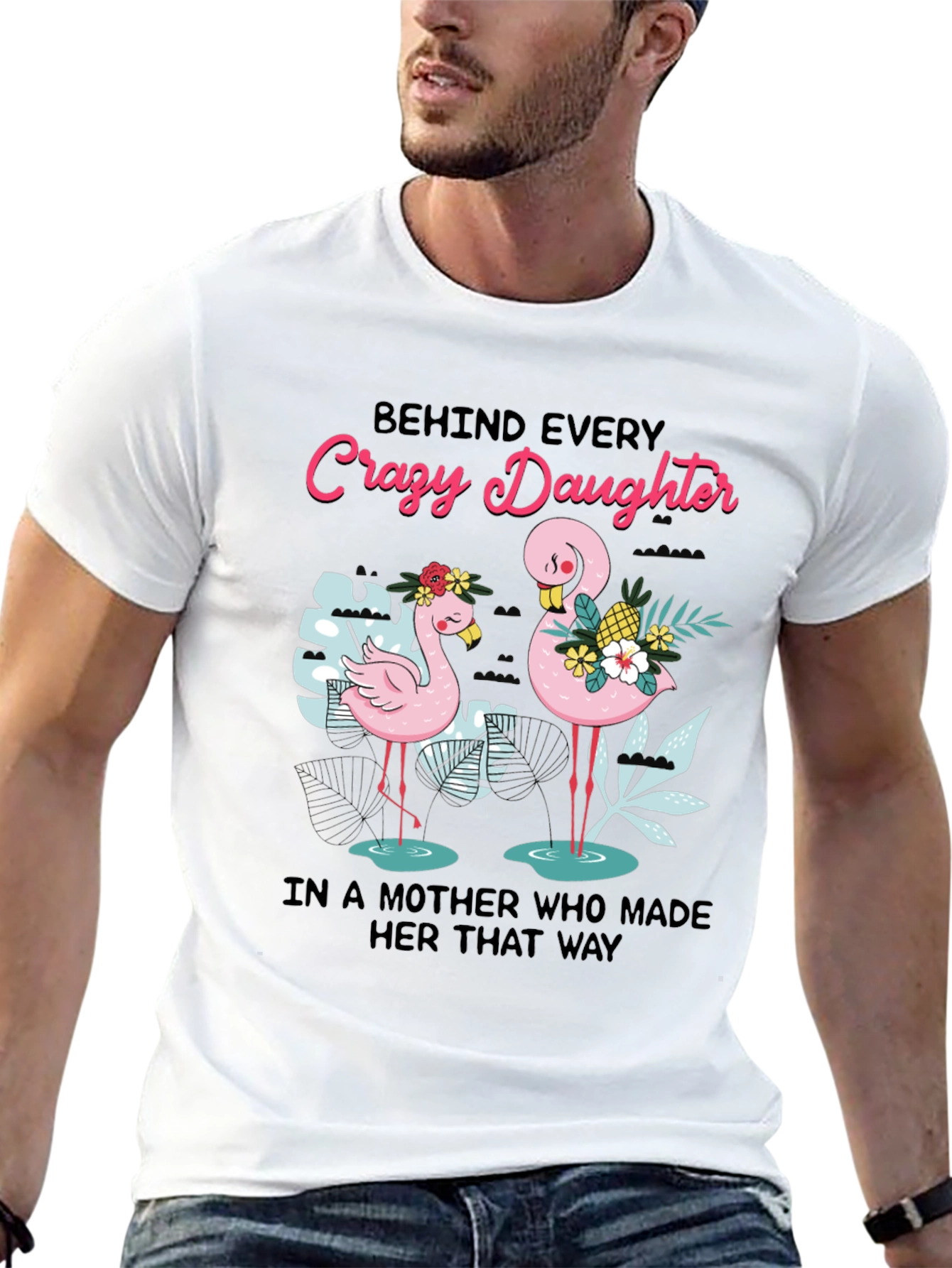 Crazy Daughter Flamingo Graphic Tee