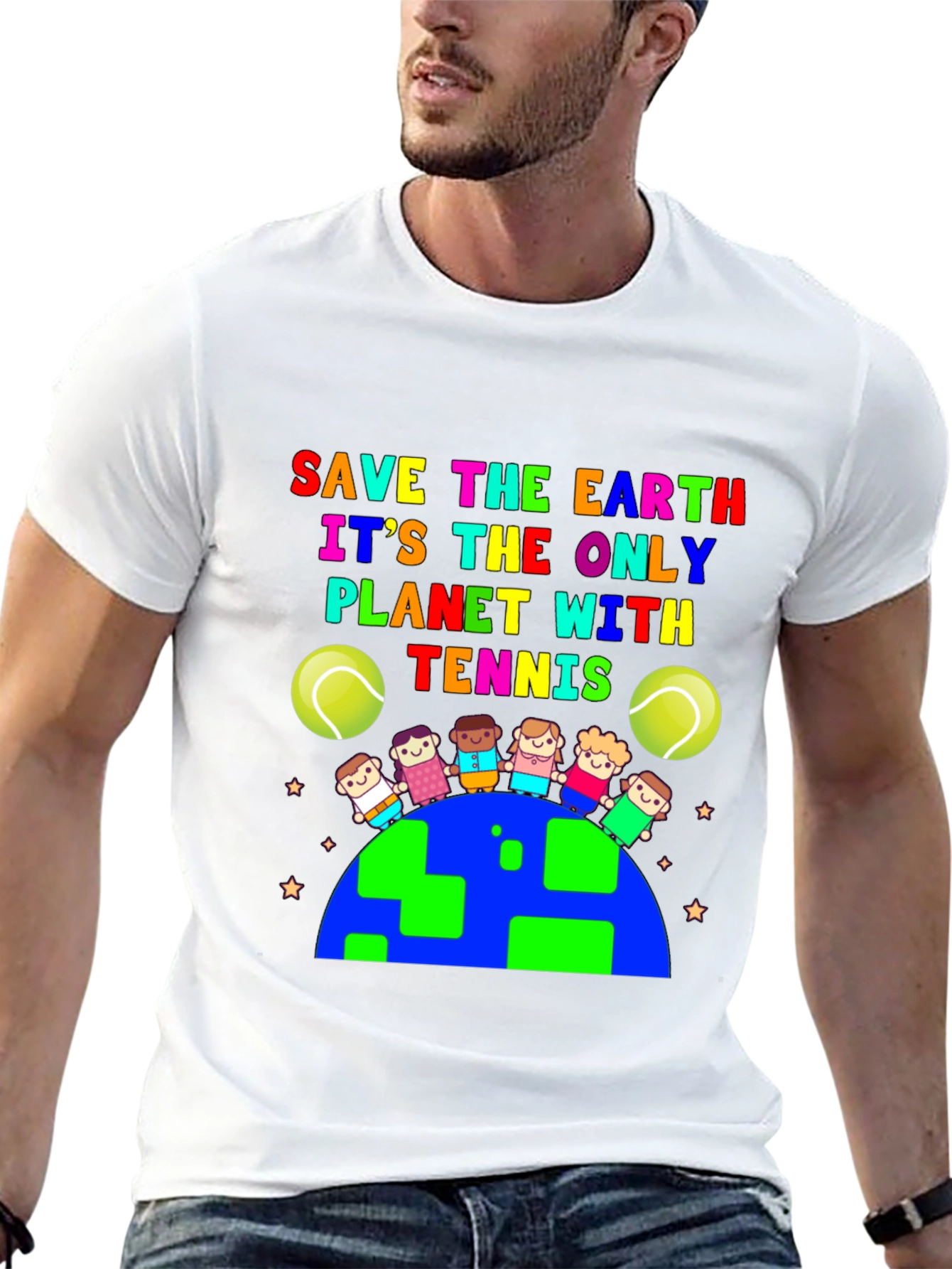 Save the Earth Tennis Graphic T-Shirt
