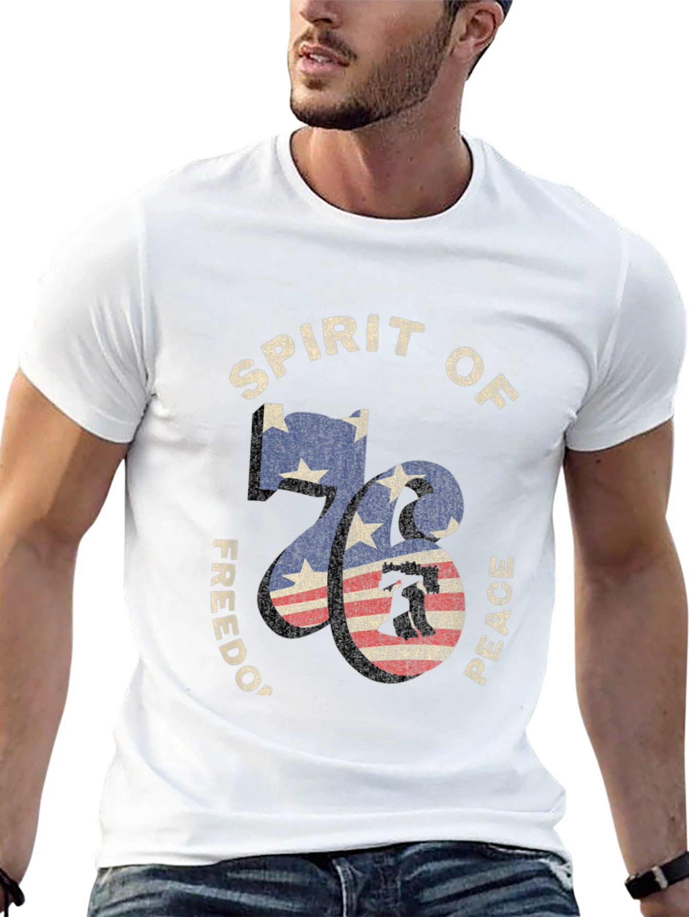 Spirit of 76 Graphic Tee - Patriotic Design