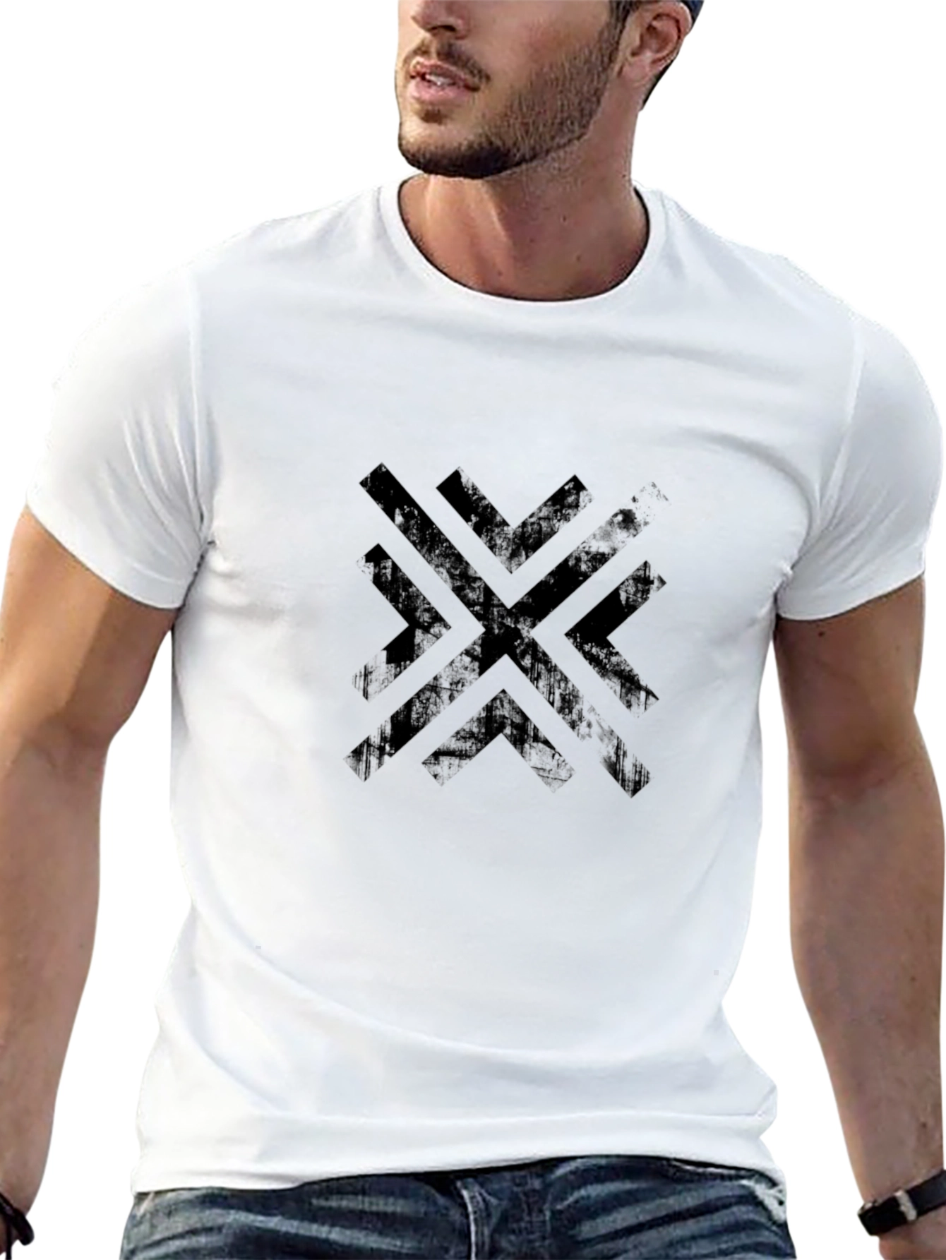 Abstract Geometric Black T-Shirt