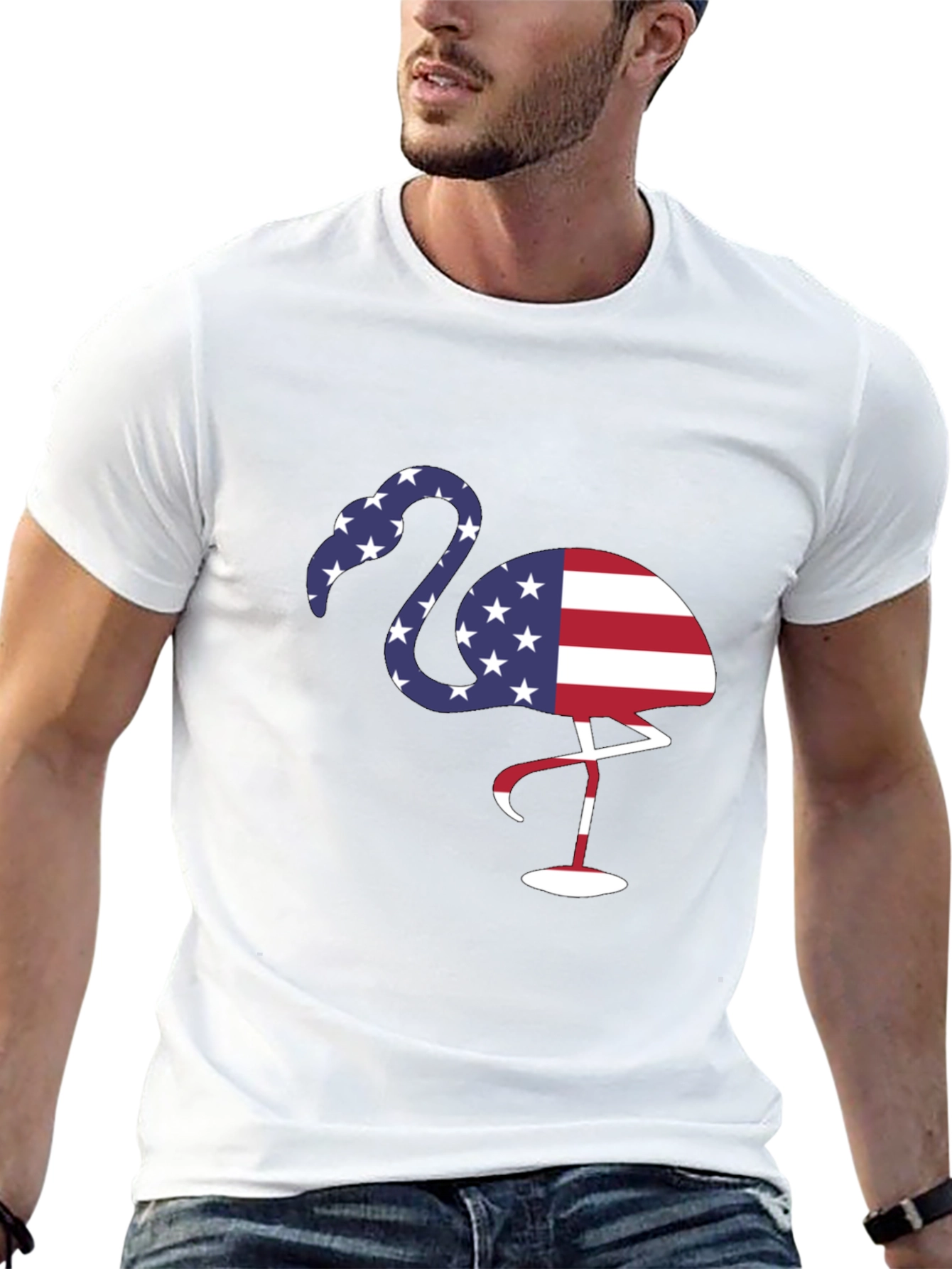 American Flag Flamingo T-Shirt