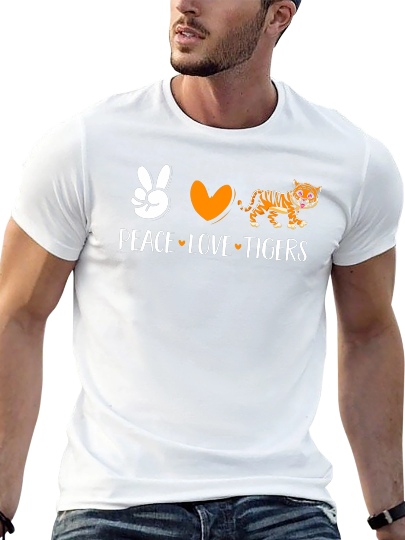 Peace Love Tigers Graphic T-Shirt