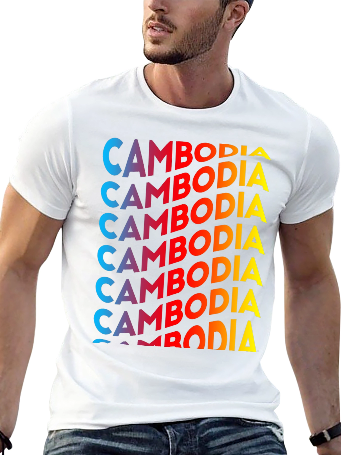 Cambodia Graphic Print T-Shirt - Black