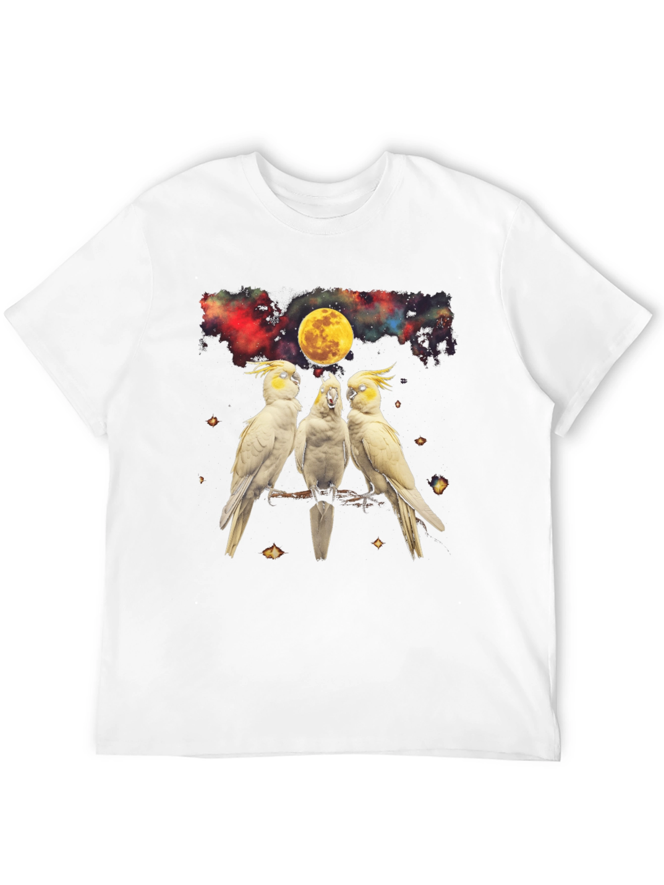 Cockatoo Moon T-Shirt - Celestial Bird Design