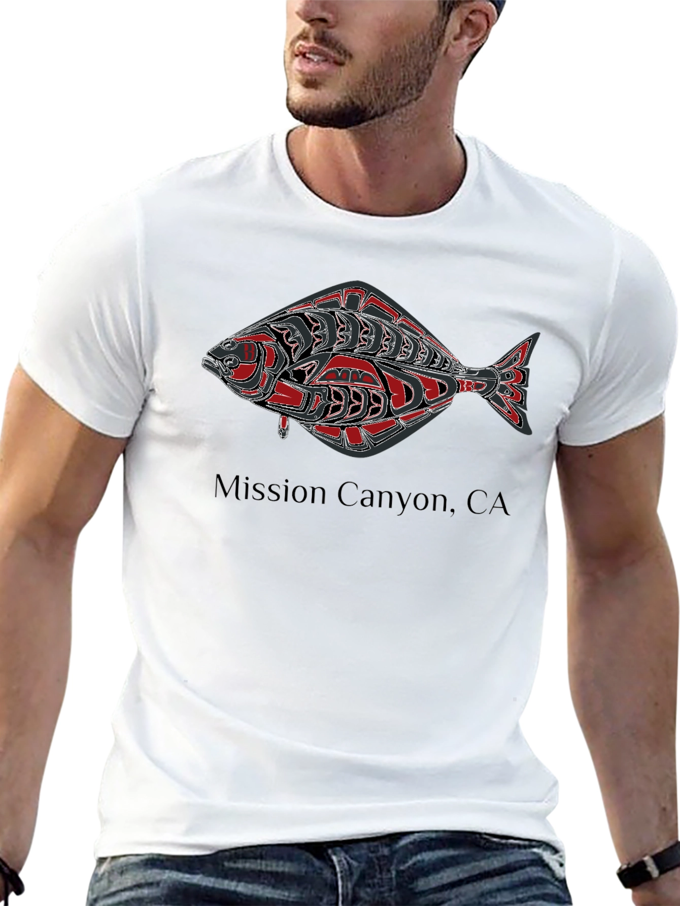 Mission Canyon Fish Graphic Black T-Shirt
