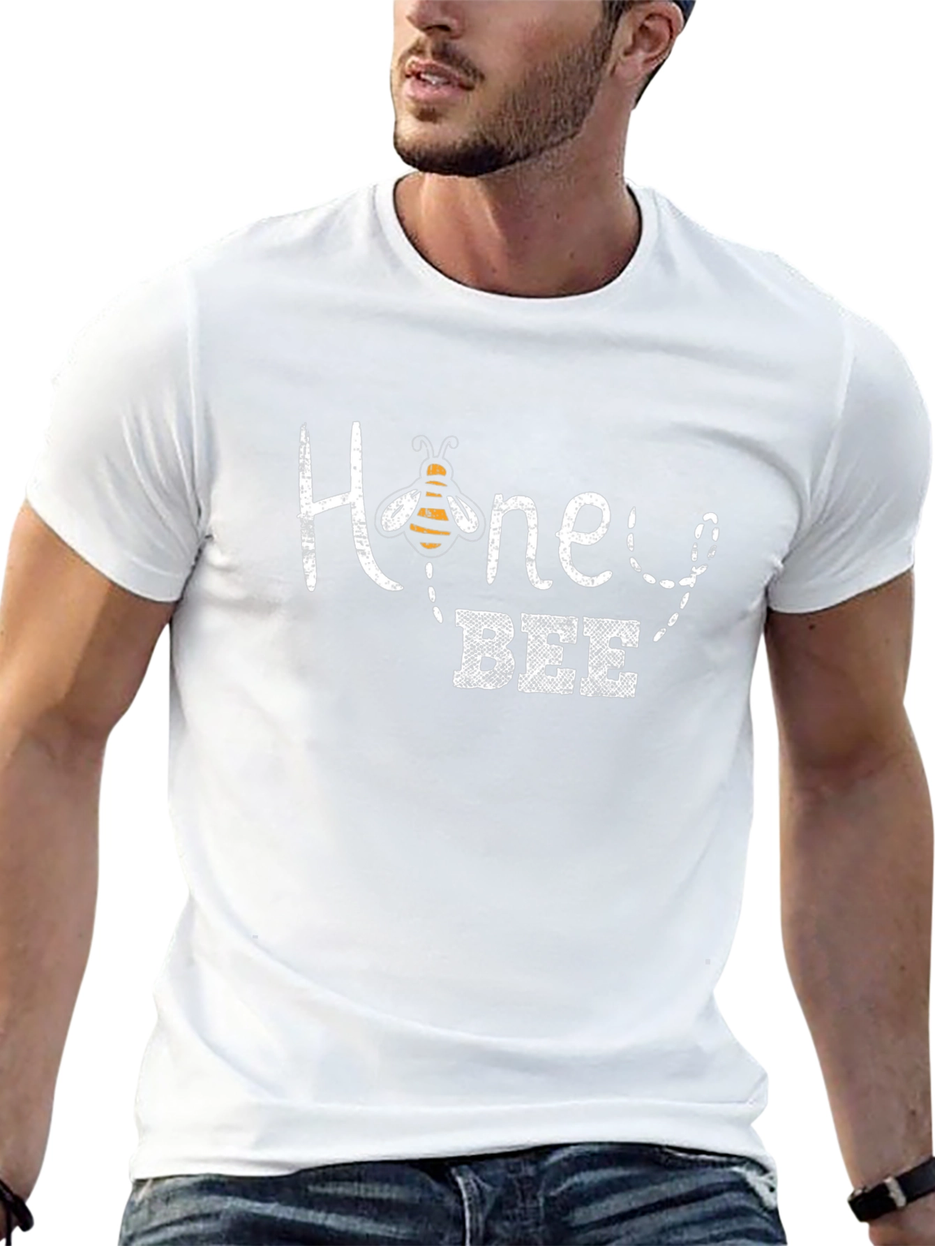 Honey Bee Graphic Tee - Black Cotton T-Shirt