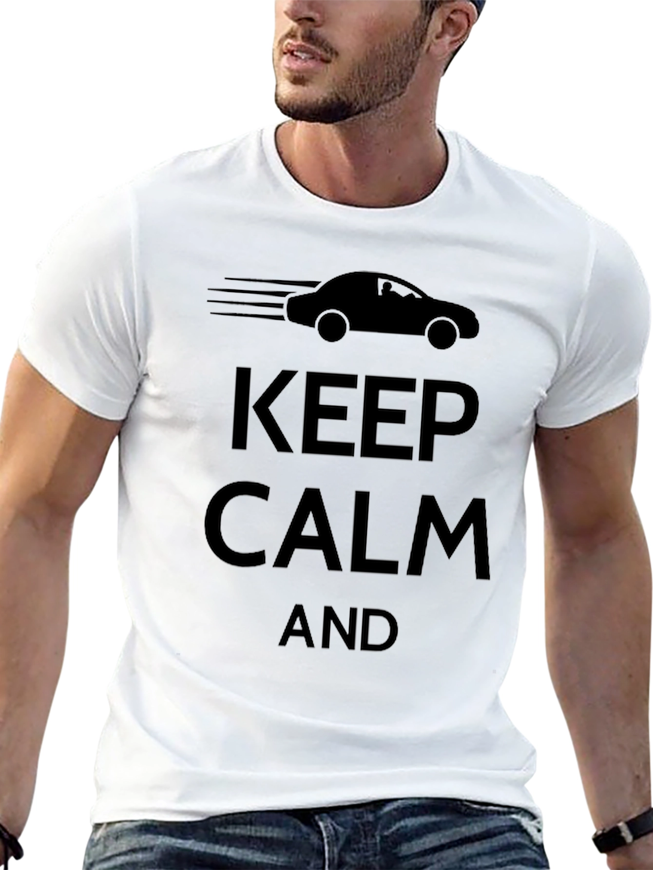 Keep Calm Car T-Shirt - Black