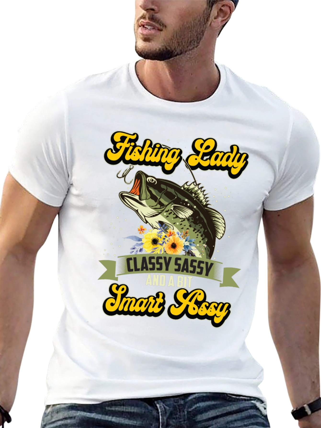 Fishing Lady Tee - Classy Sassy Smart Assy
