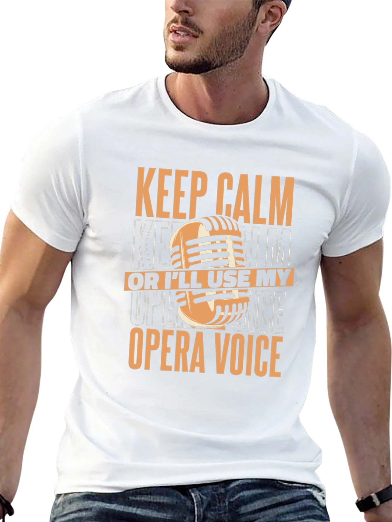 Keep Calm Opera Voice Black Graphic T-Shirt