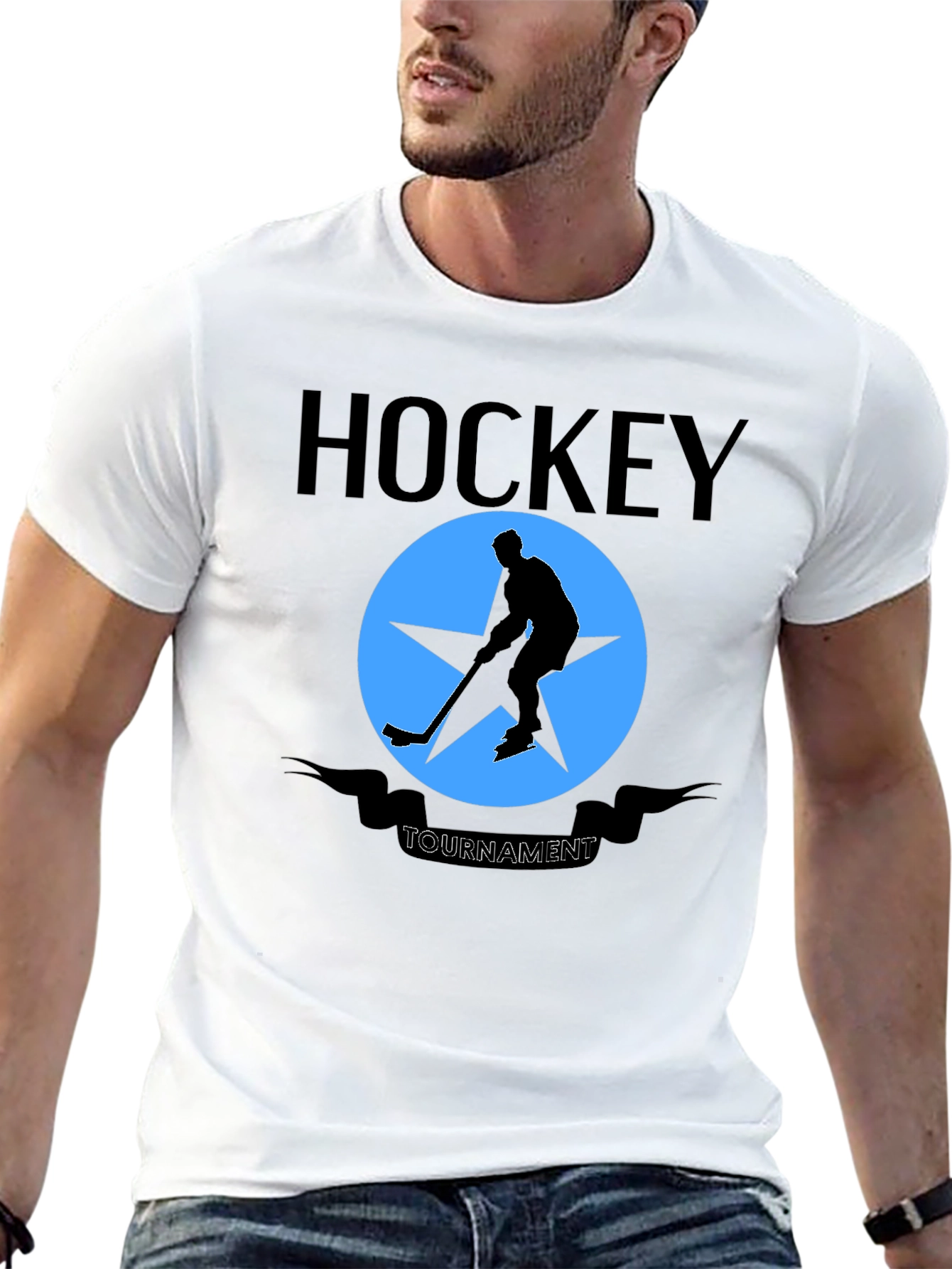 Hockey Tournament Graphic T-Shirt - Stylish Black Tee