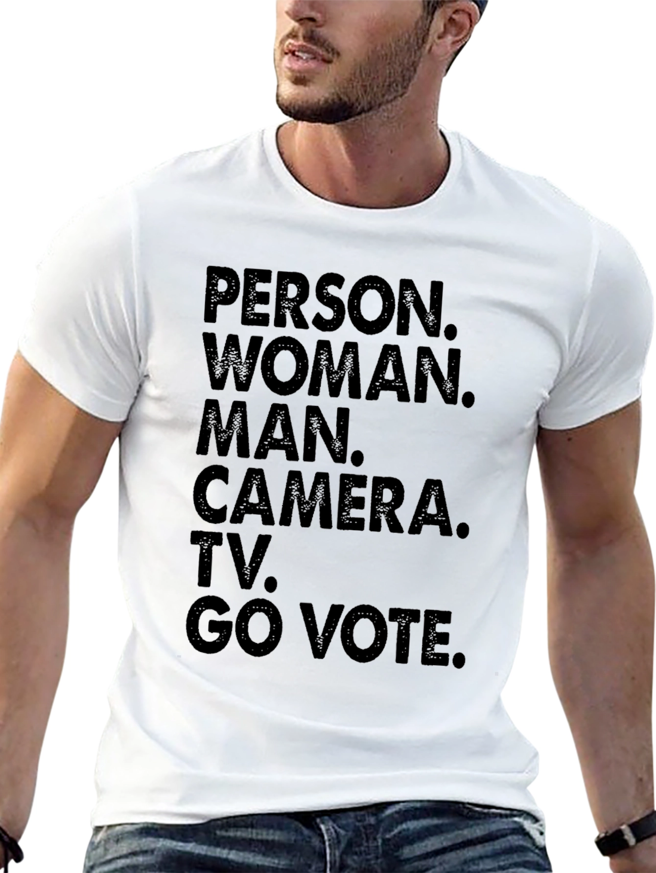 Person Woman Man Camera TV Go Vote T-Shirt