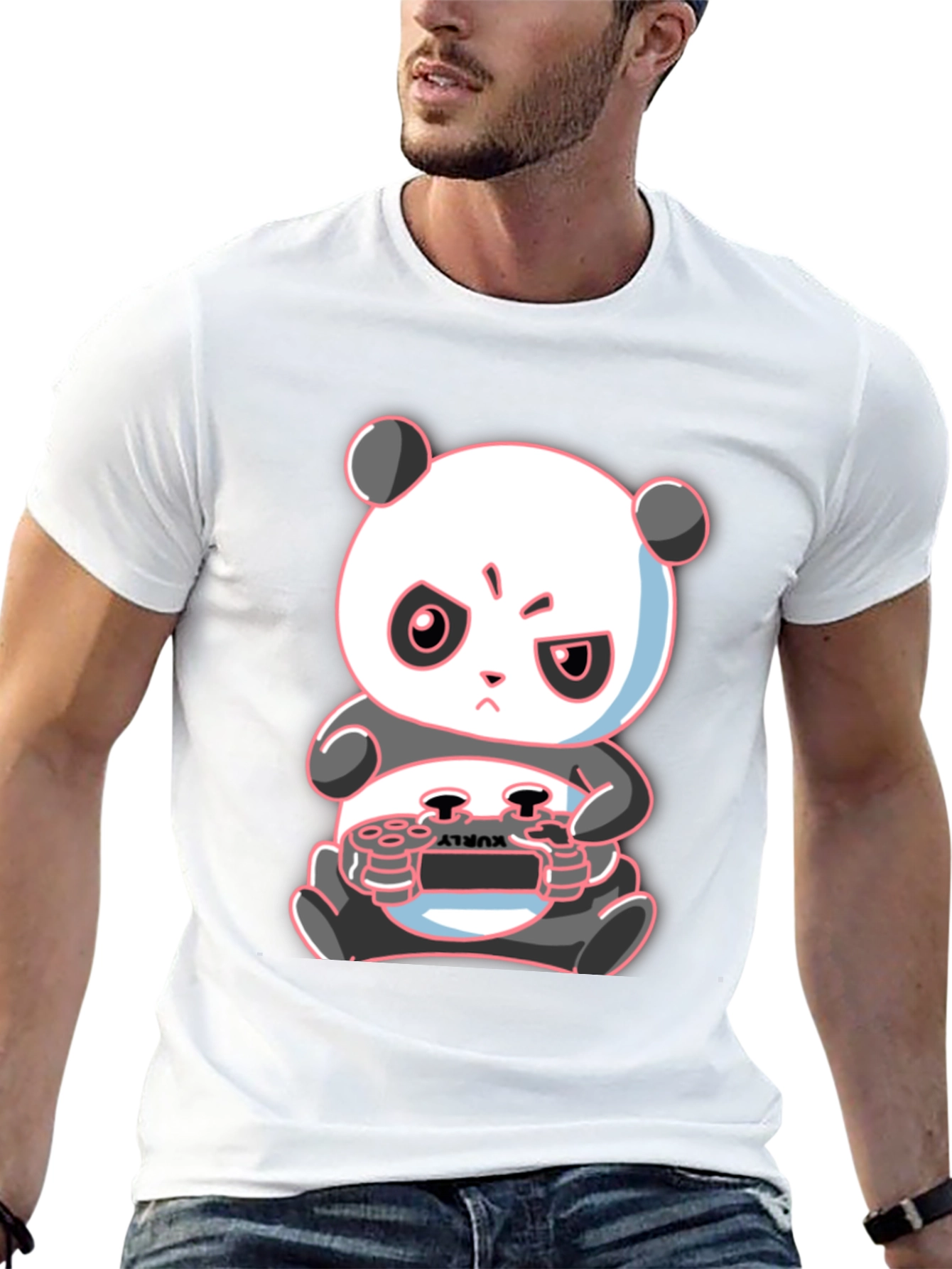 Gamer Panda Black T-Shirt