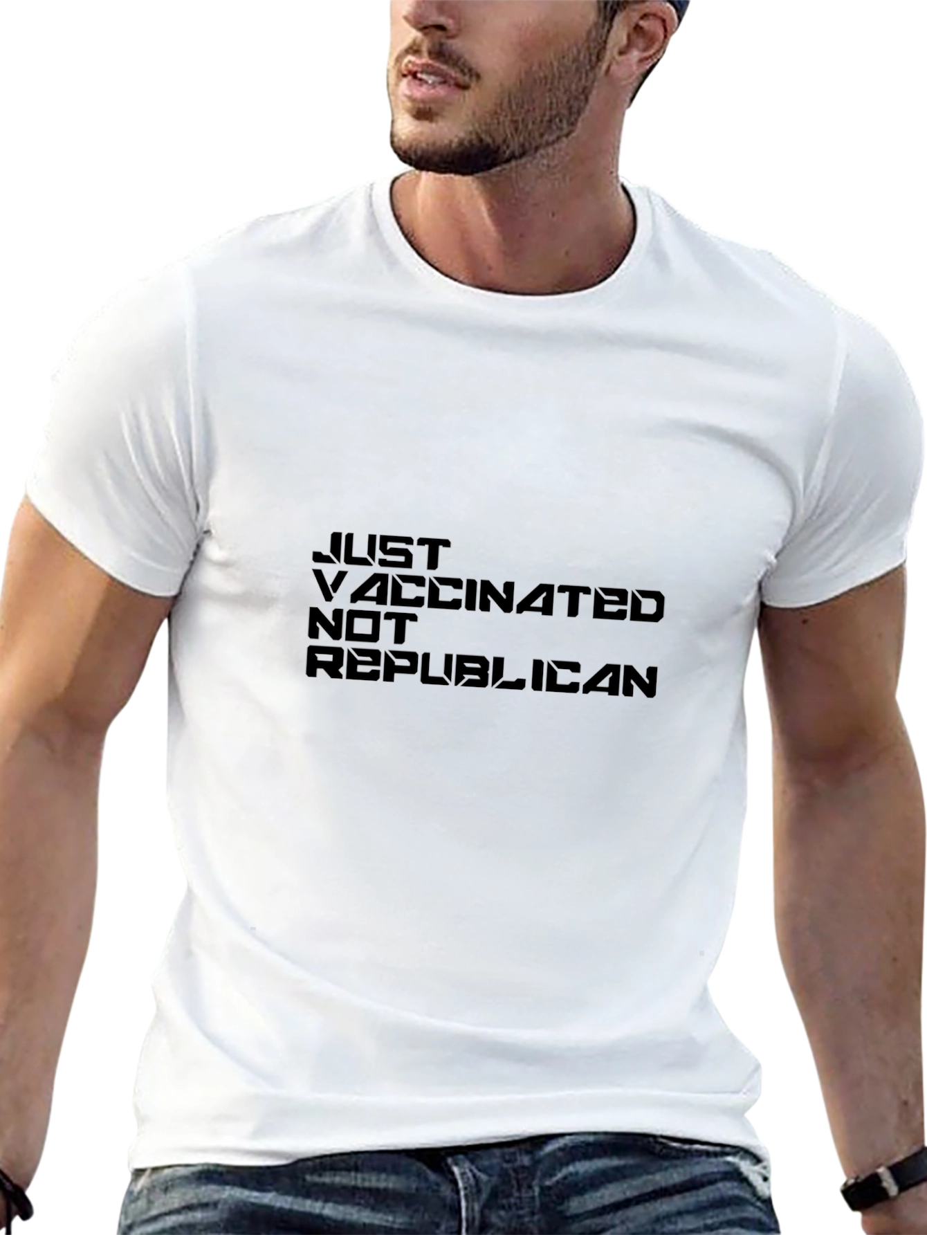 Just Vaccinated Not Republican - Black T-Shirt