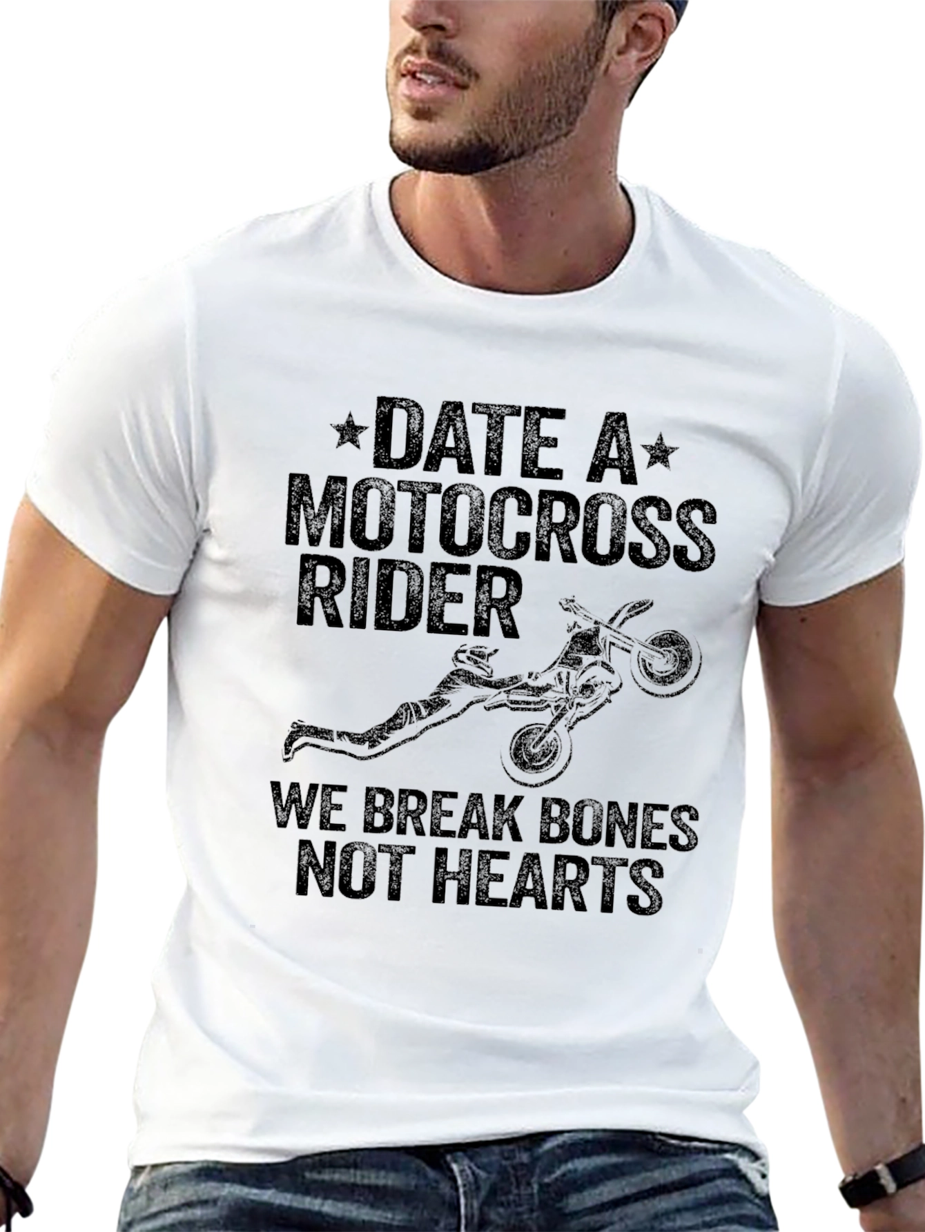 Date A Motocross Rider Black Graphic Tee