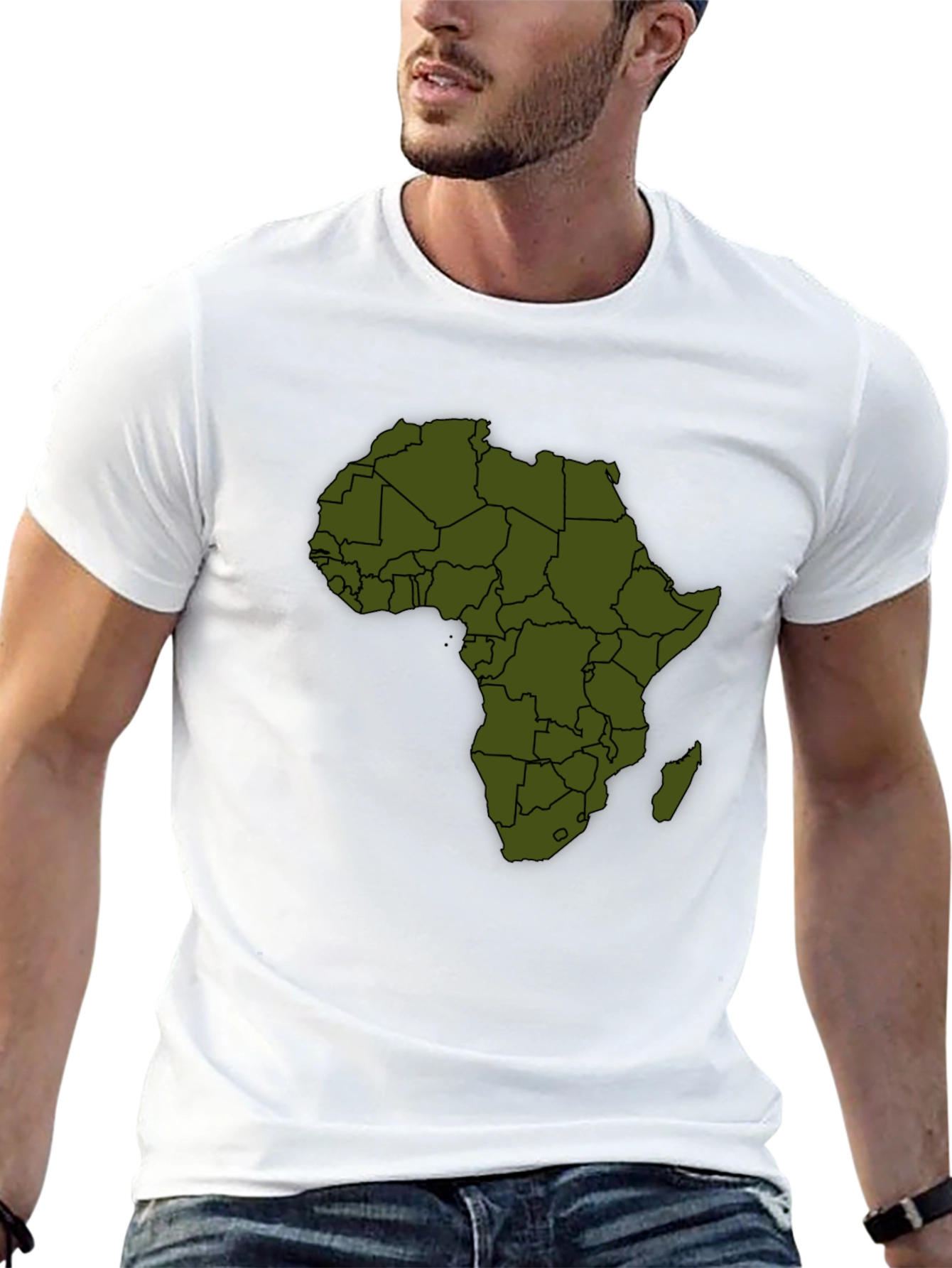 Africa Map Graphic Print Mens T-Shirt
