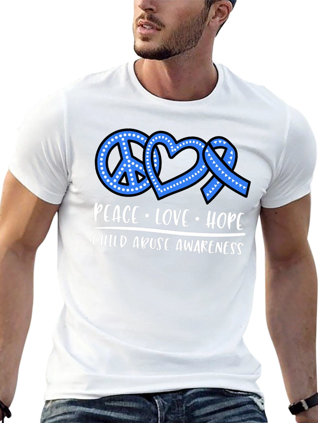 Peace Love Hope Child Abuse Awareness T-Shirt