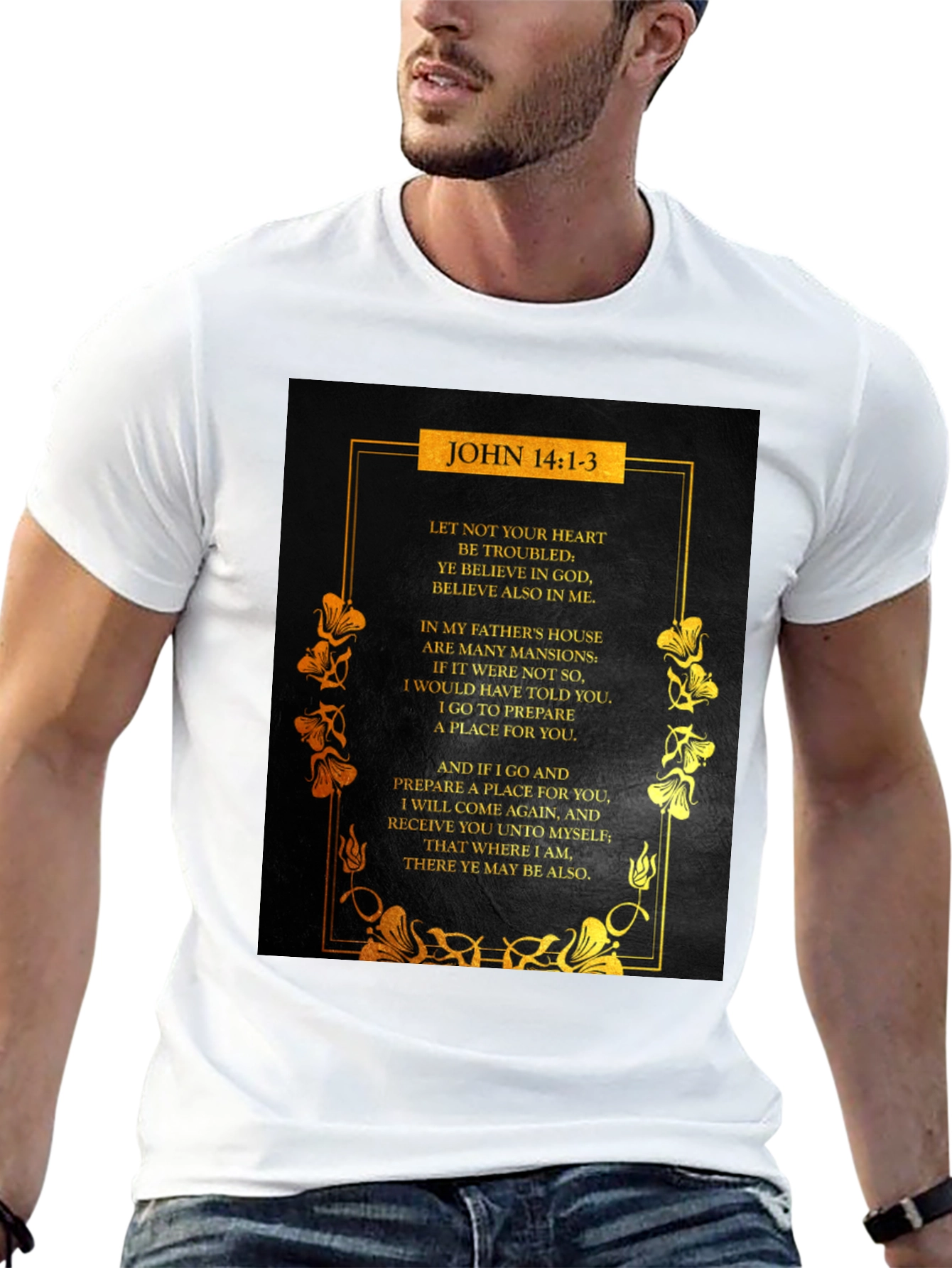 John 14:1-3 Scripture Graphic T-Shirt