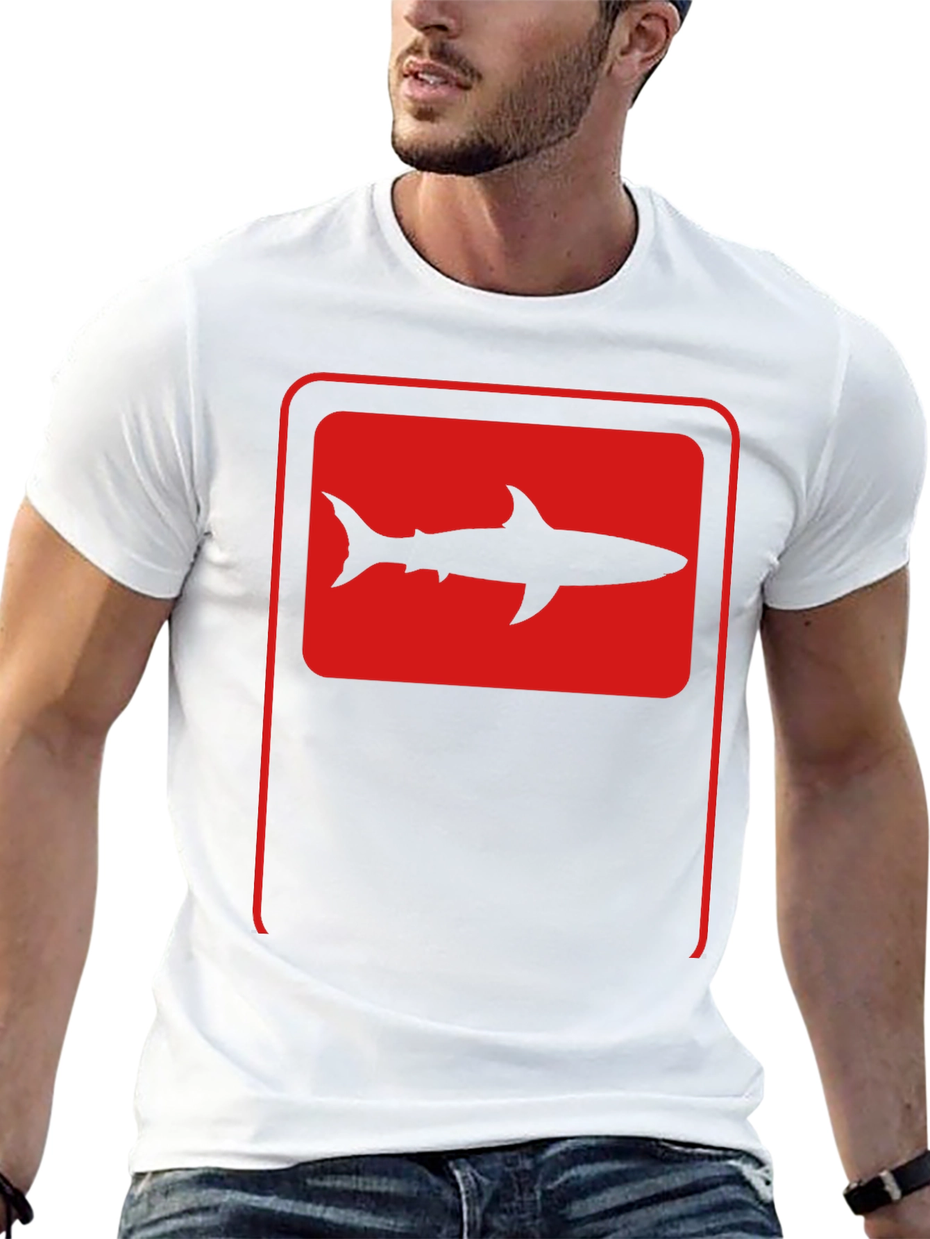 Shark Silhouette Graphic Tee - Black