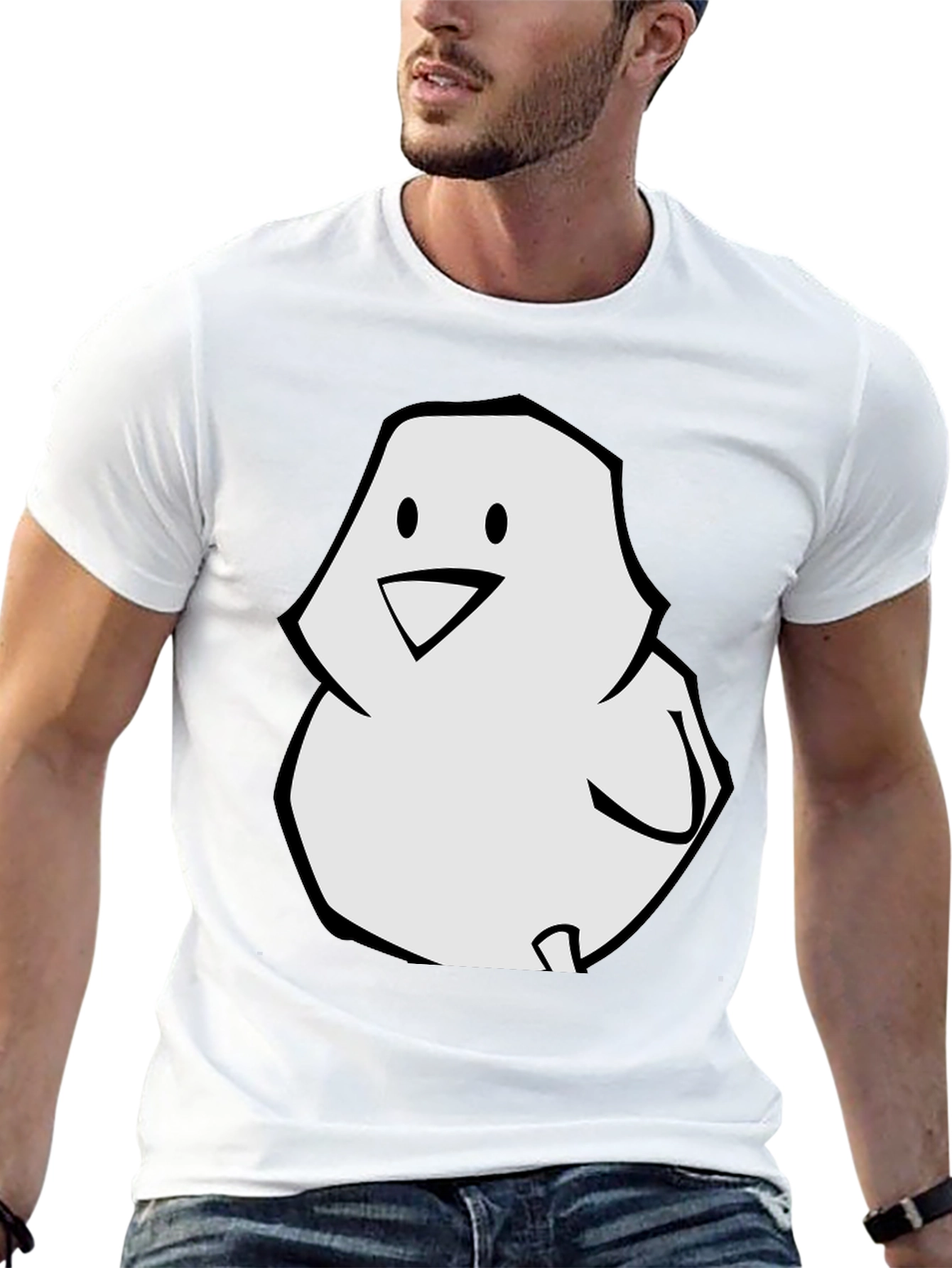 Cartoon Chick Graphic Tee - Black