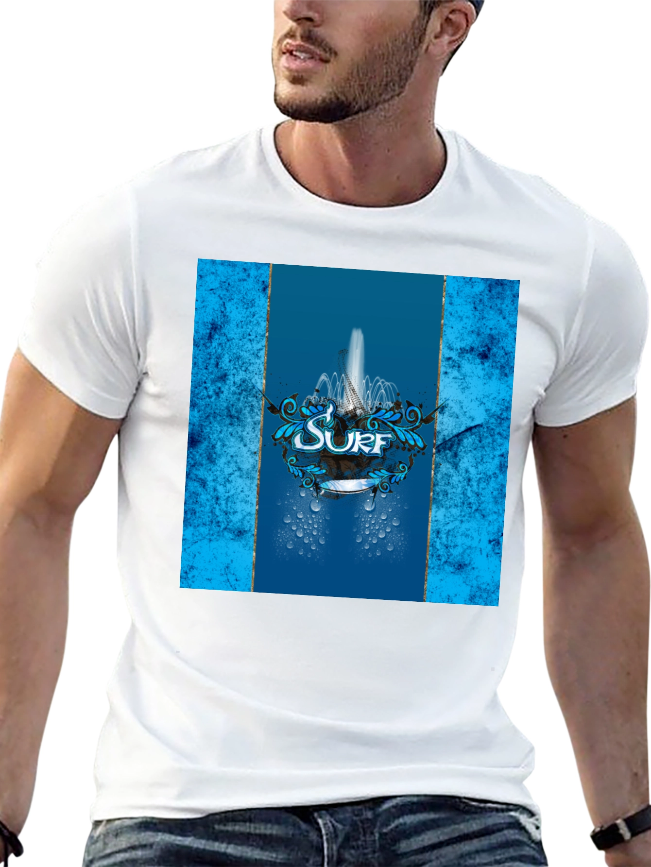 Surf Graphic Black T-Shirt - Coastal Style