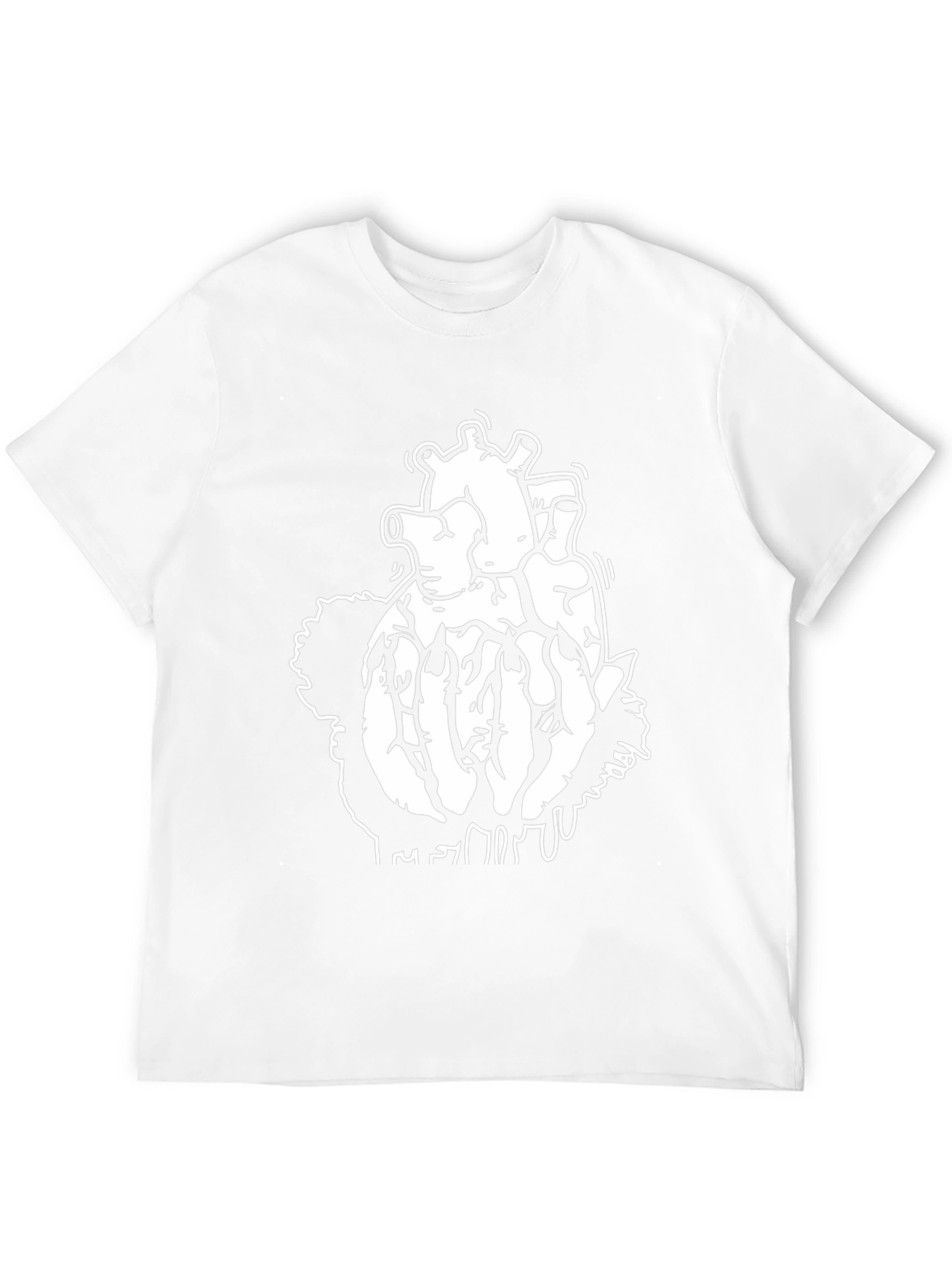Black T-Shirt with Anatomical Heart Design