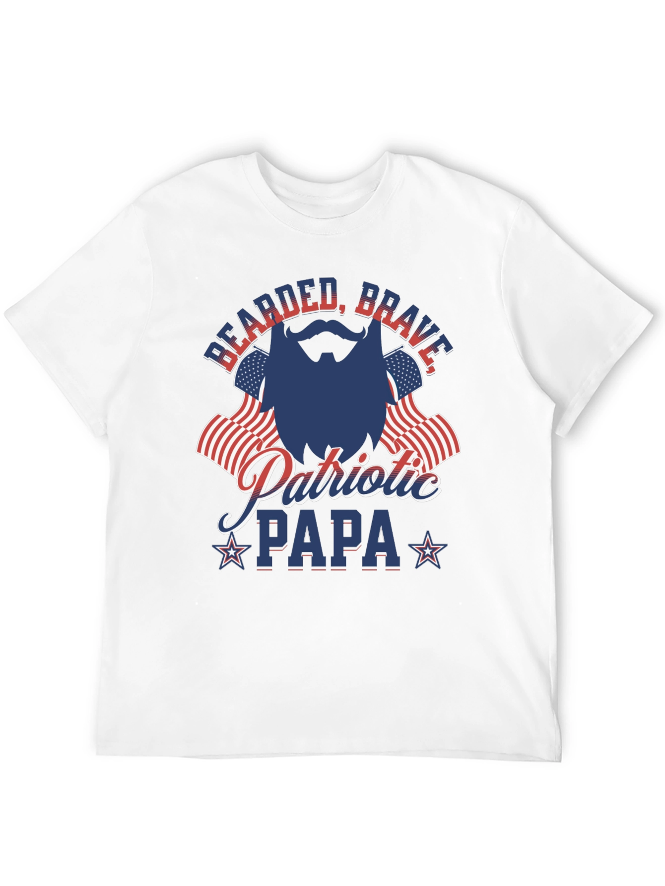 Bearded Brave Patriotic Papa T-Shirt
