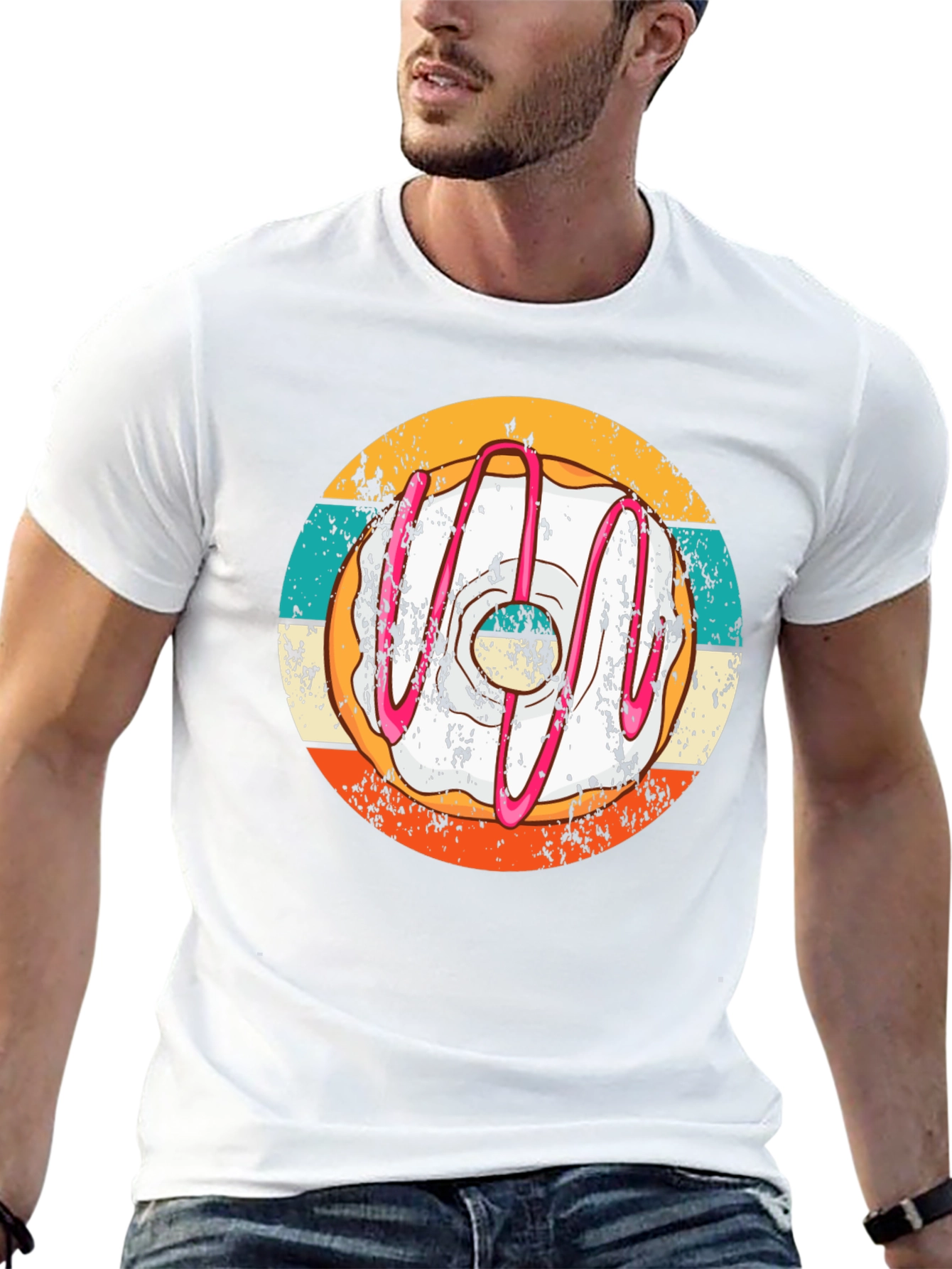 Retro Donut T-Shirt - Unique Graphic Tee